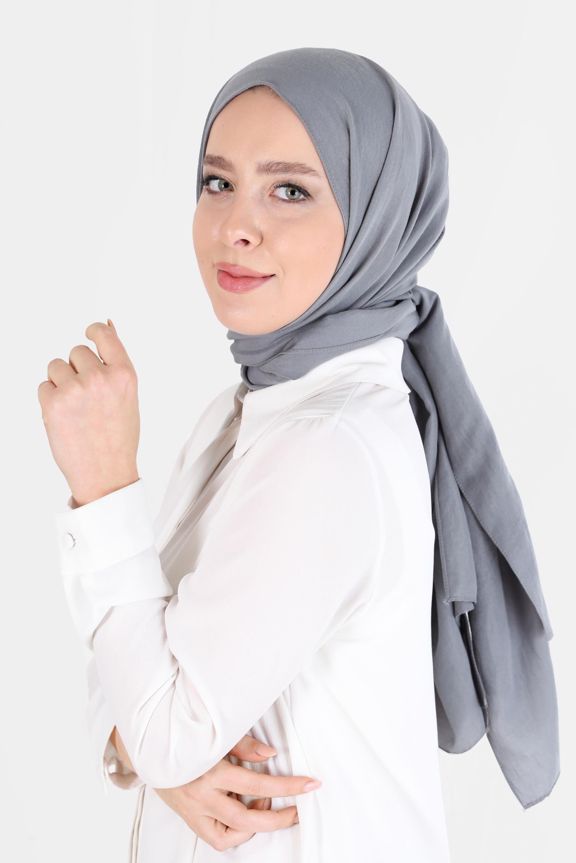 Tesettür giyim GRİ ALVİNA CAZ ŞAL 8108 