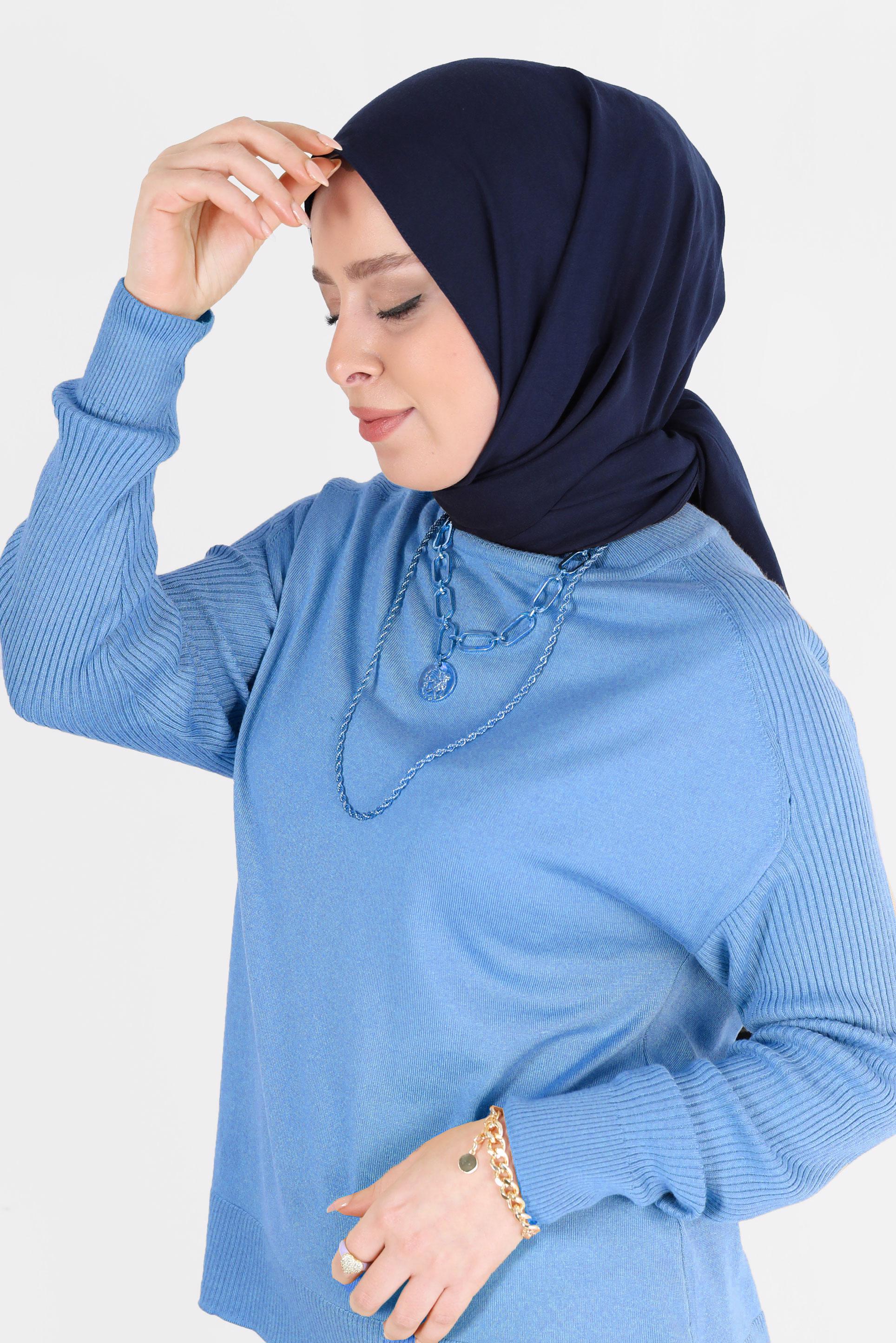 Tesettür giyim LACİVERT ALVİNA CAZ ŞAL 8108 