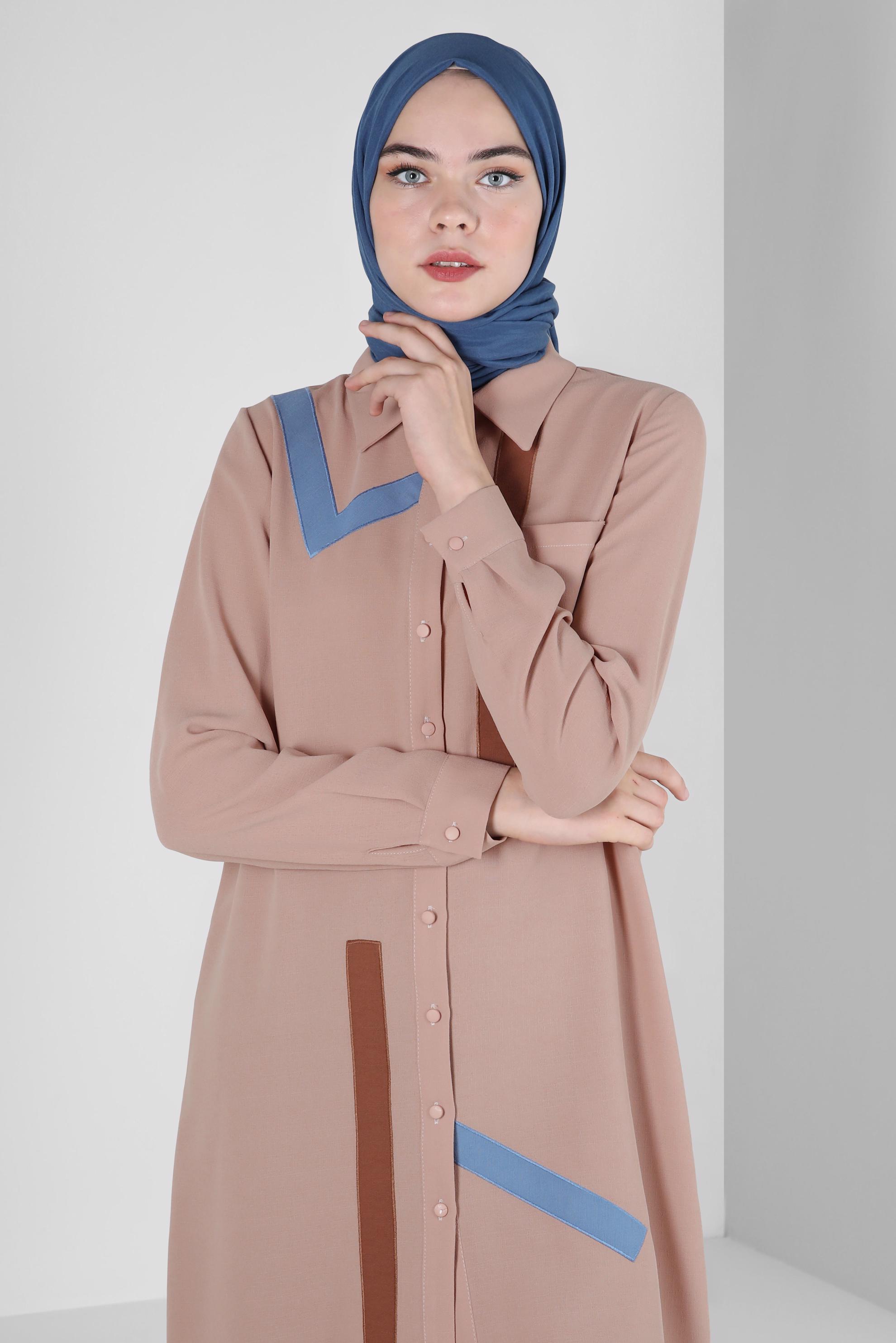 Tesettür giyim LACİVERT ALVİNA CAZ ŞAL 8108 