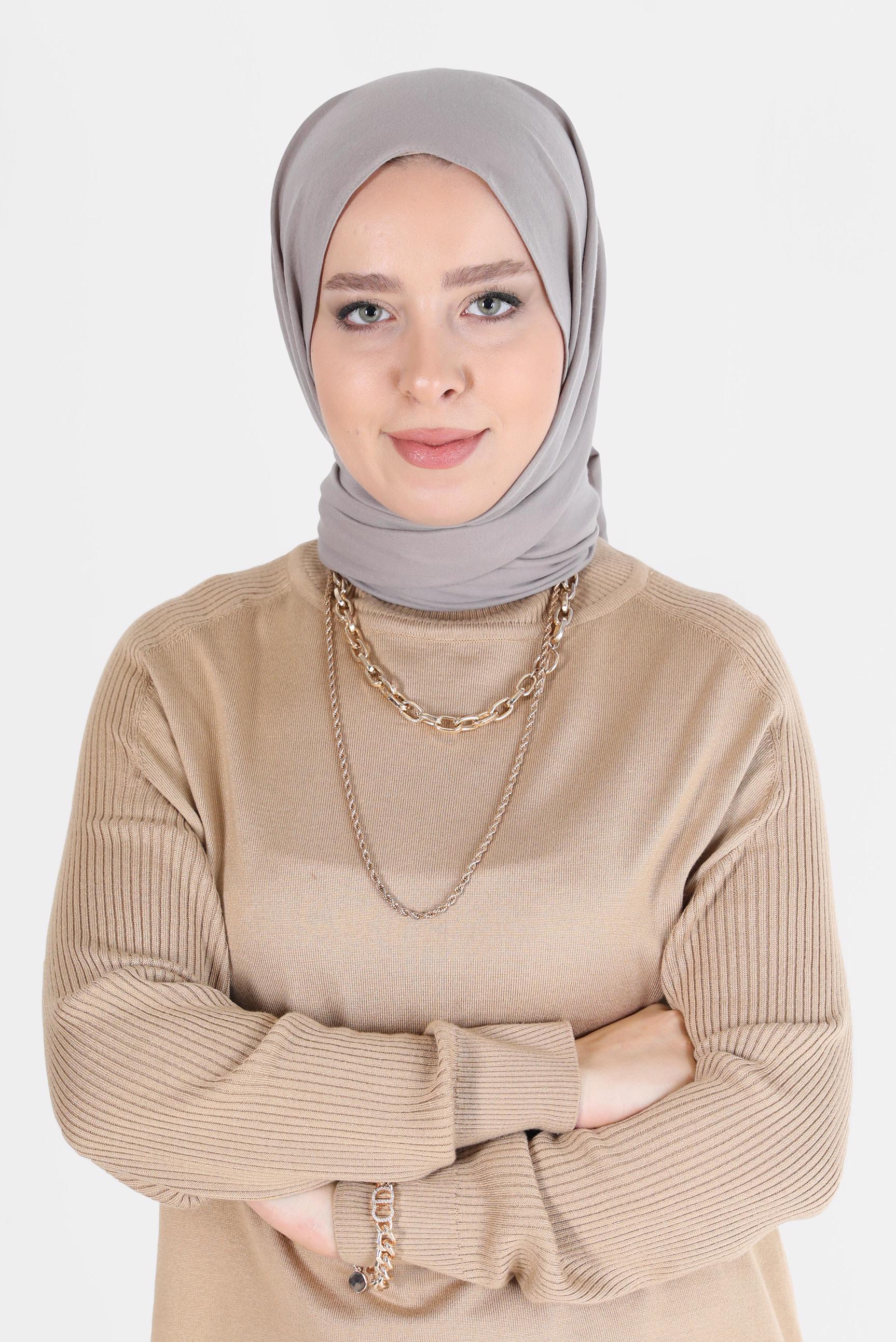Tesettür giyim BEJ ALVİNA CAZ ŞAL 8108 