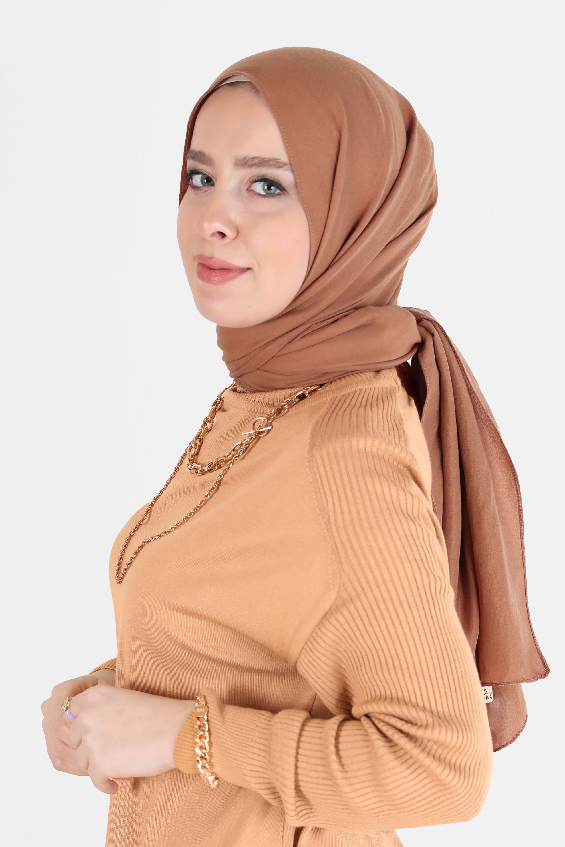 Hijab clothing BROWN ALVİNA SHAWL 8108 