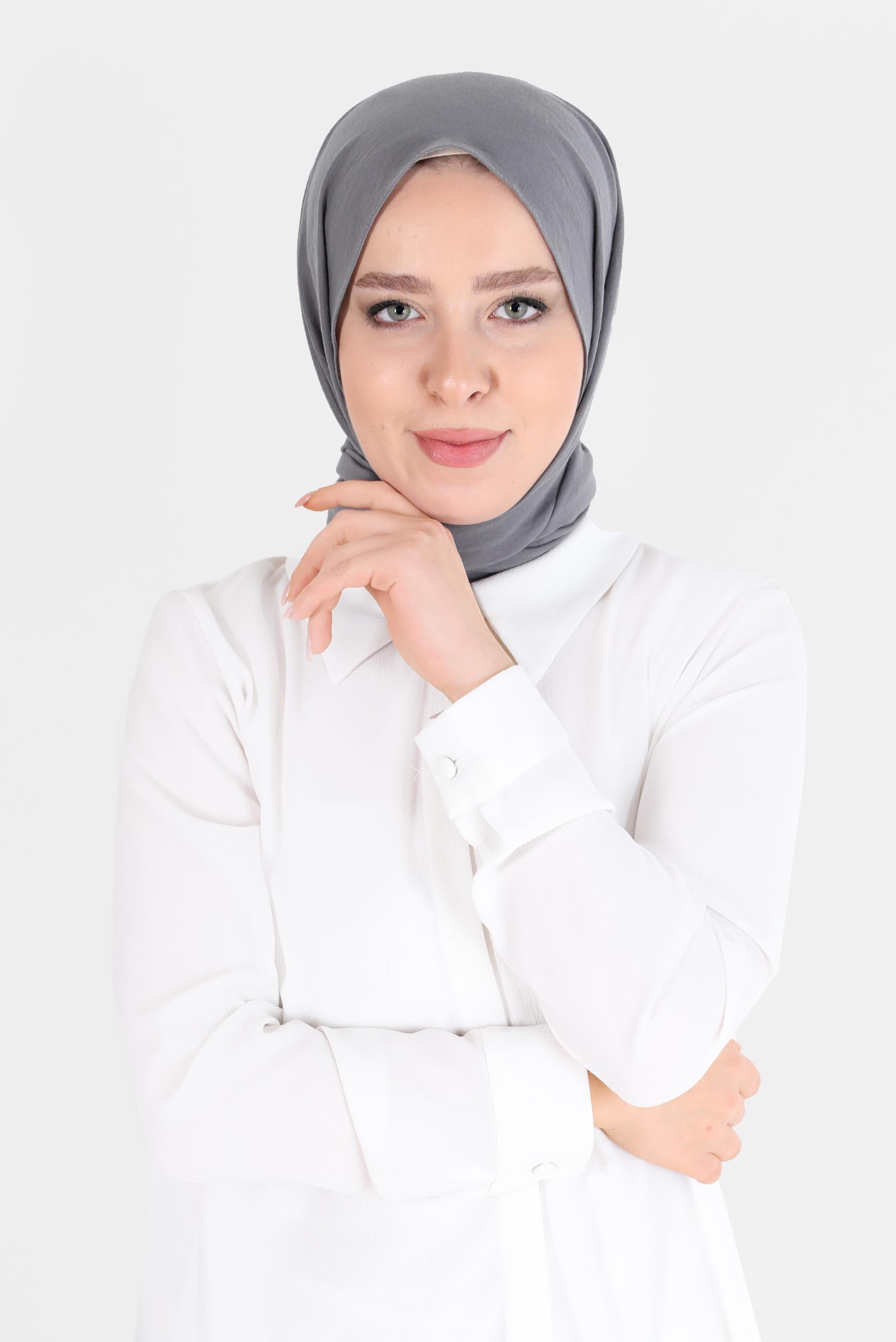Tesettür giyim GRİ ALVİNA CAZ ŞAL 8108 