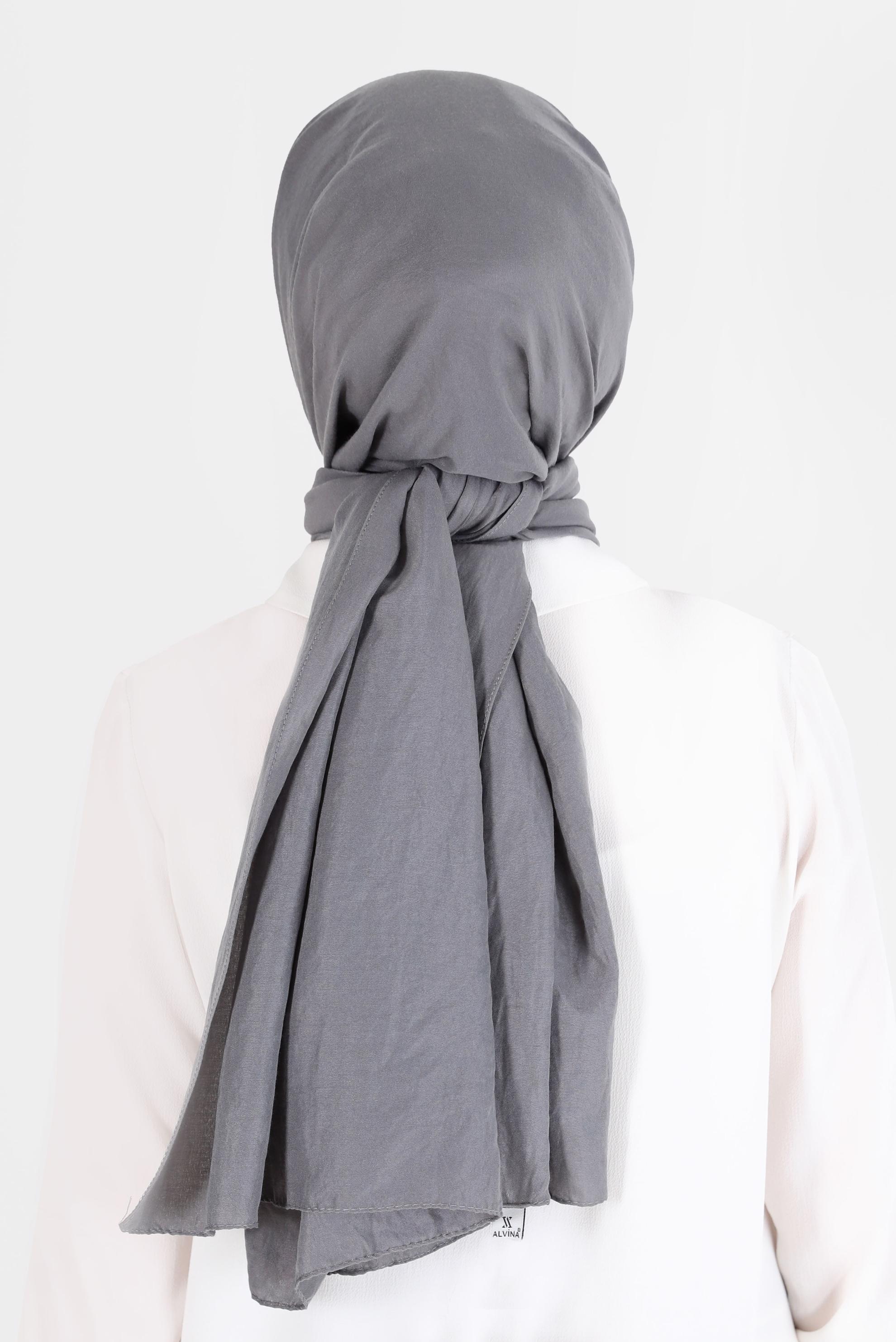 Tesettür giyim GRİ ALVİNA CAZ ŞAL 8108 