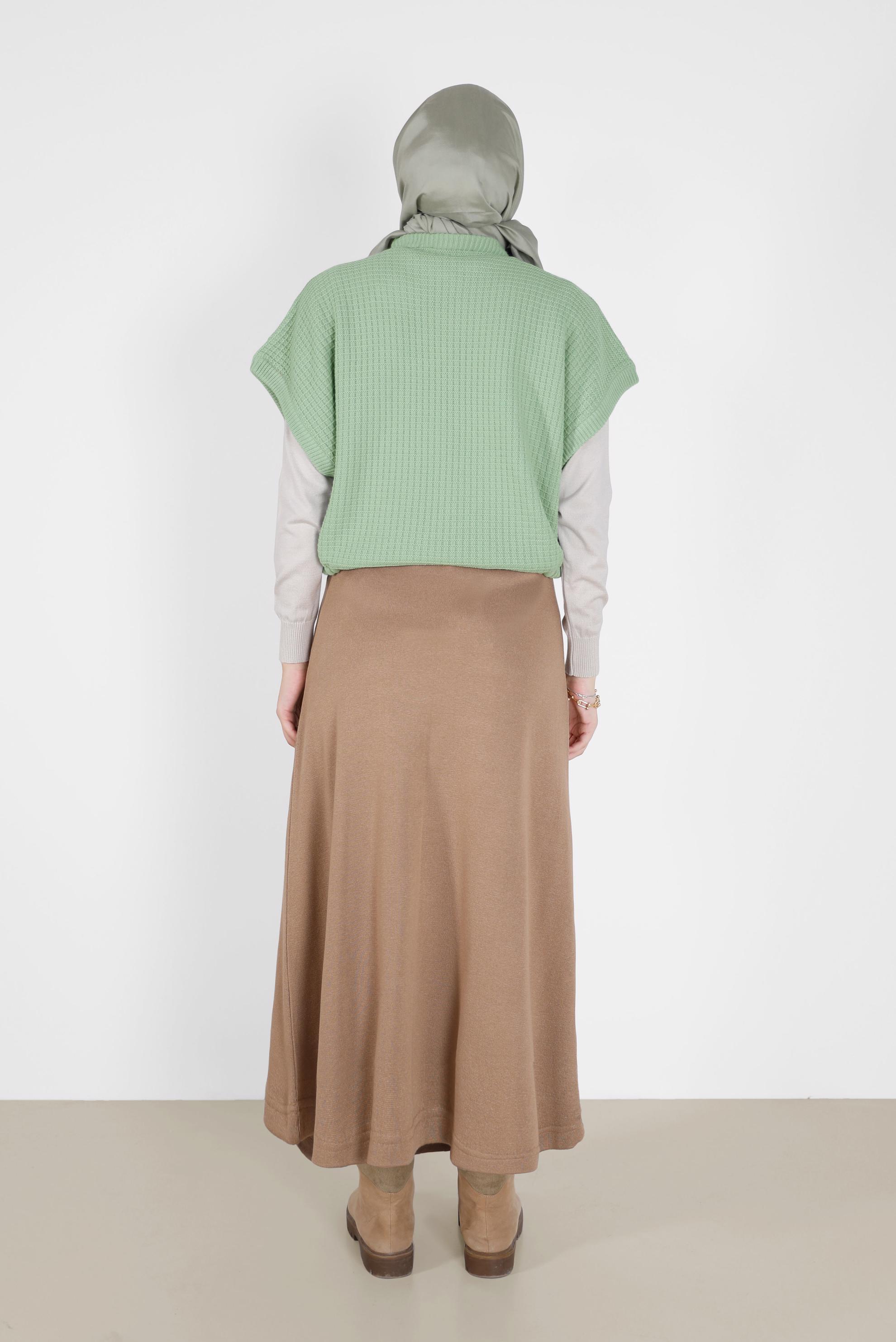 Vêtements hijab VERT PULL EN MAILLE À MOTIFS 42121