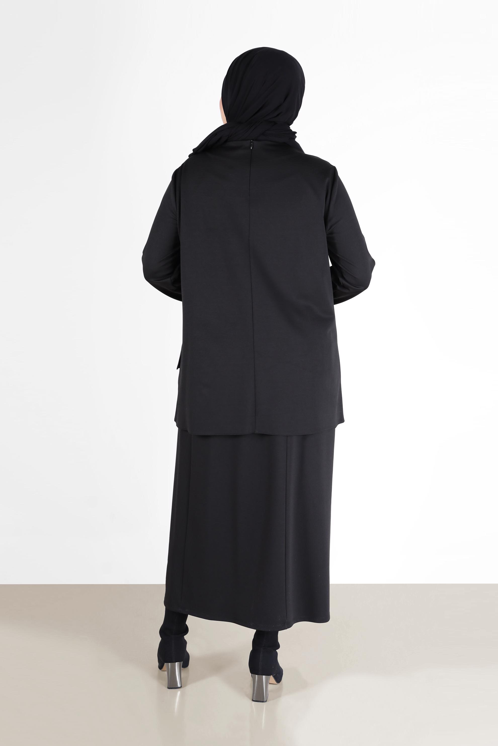 Vêtements hijab NOIR COSTUME JUPE 2 PIÈCES AVEC POCHE DÉTAIL GEM 20190