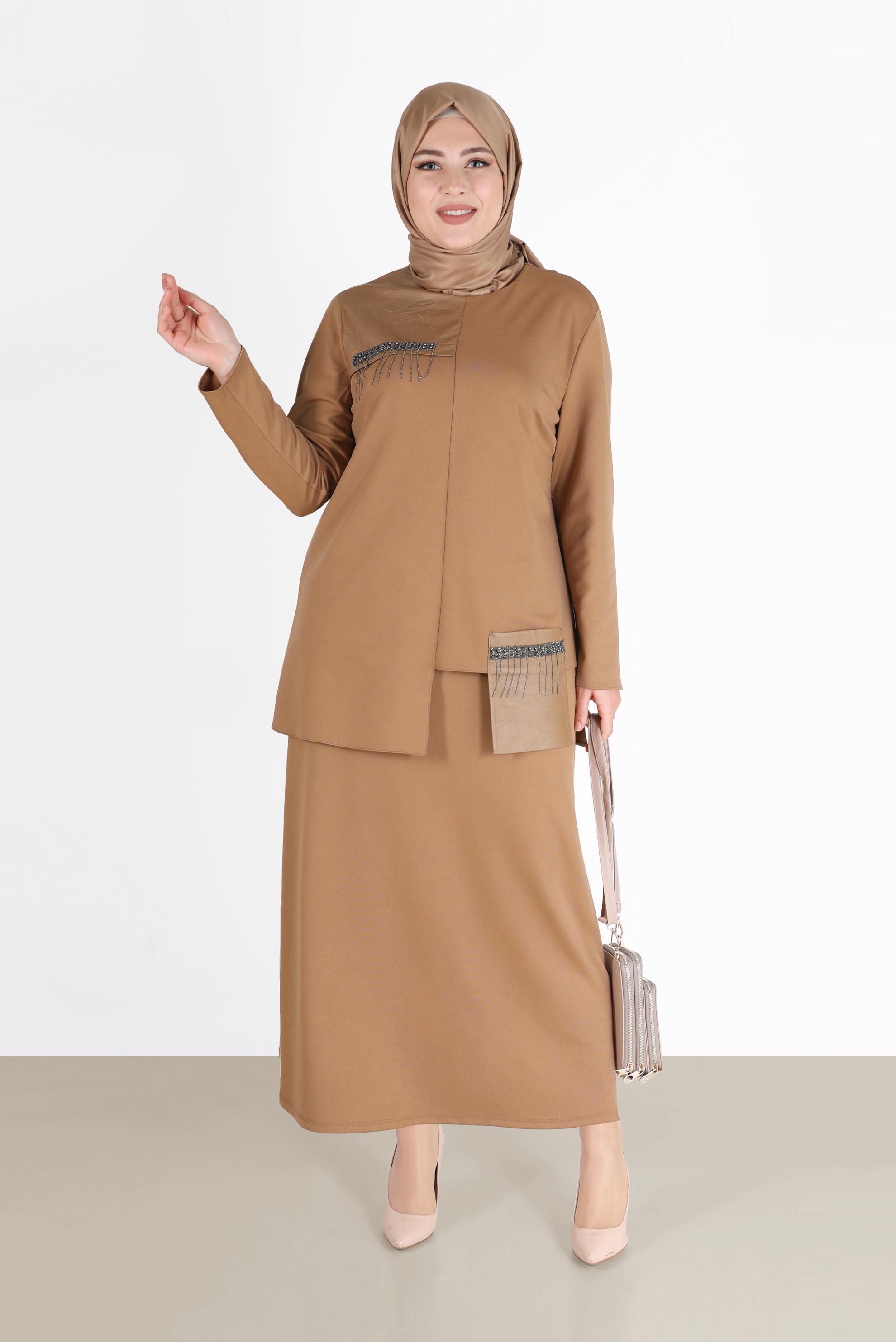 Vêtements hijab TABA COSTUME JUPE 2 PIÈCES AVEC POCHE DÉTAIL GEM 20190