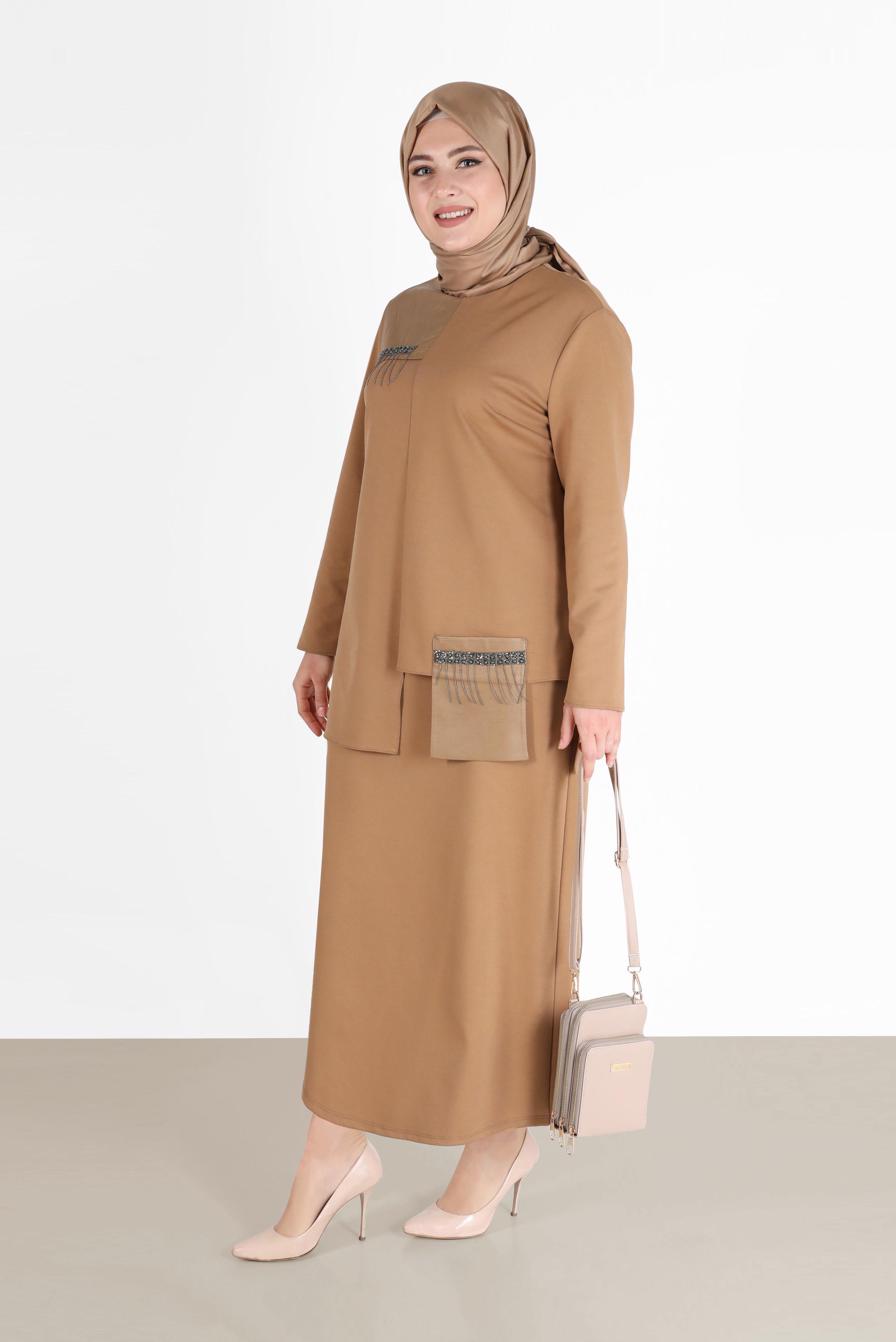 Vêtements hijab TABA COSTUME JUPE 2 PIÈCES AVEC POCHE DÉTAIL GEM 20190