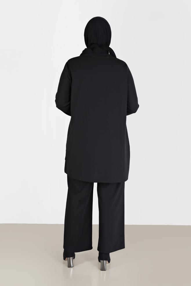 Hijab clothing BLACK GEM DETAIL 2-PIECE PANTS SUIT 20185  - ALVİNA