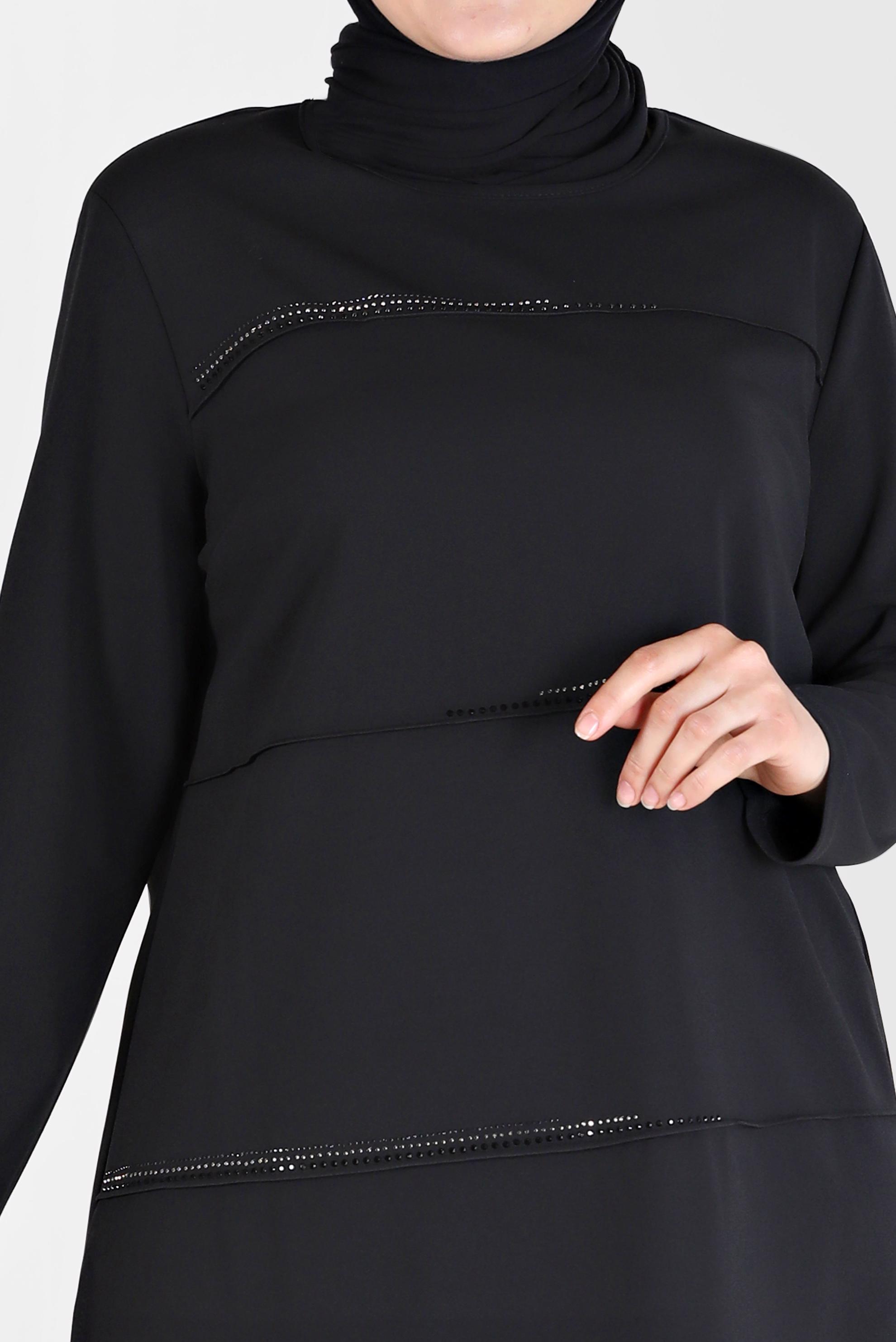 Vêtements hijab NOIR ENSEMBLE PANTALON 2 PIÈCES DÉTAIL GEM 20185