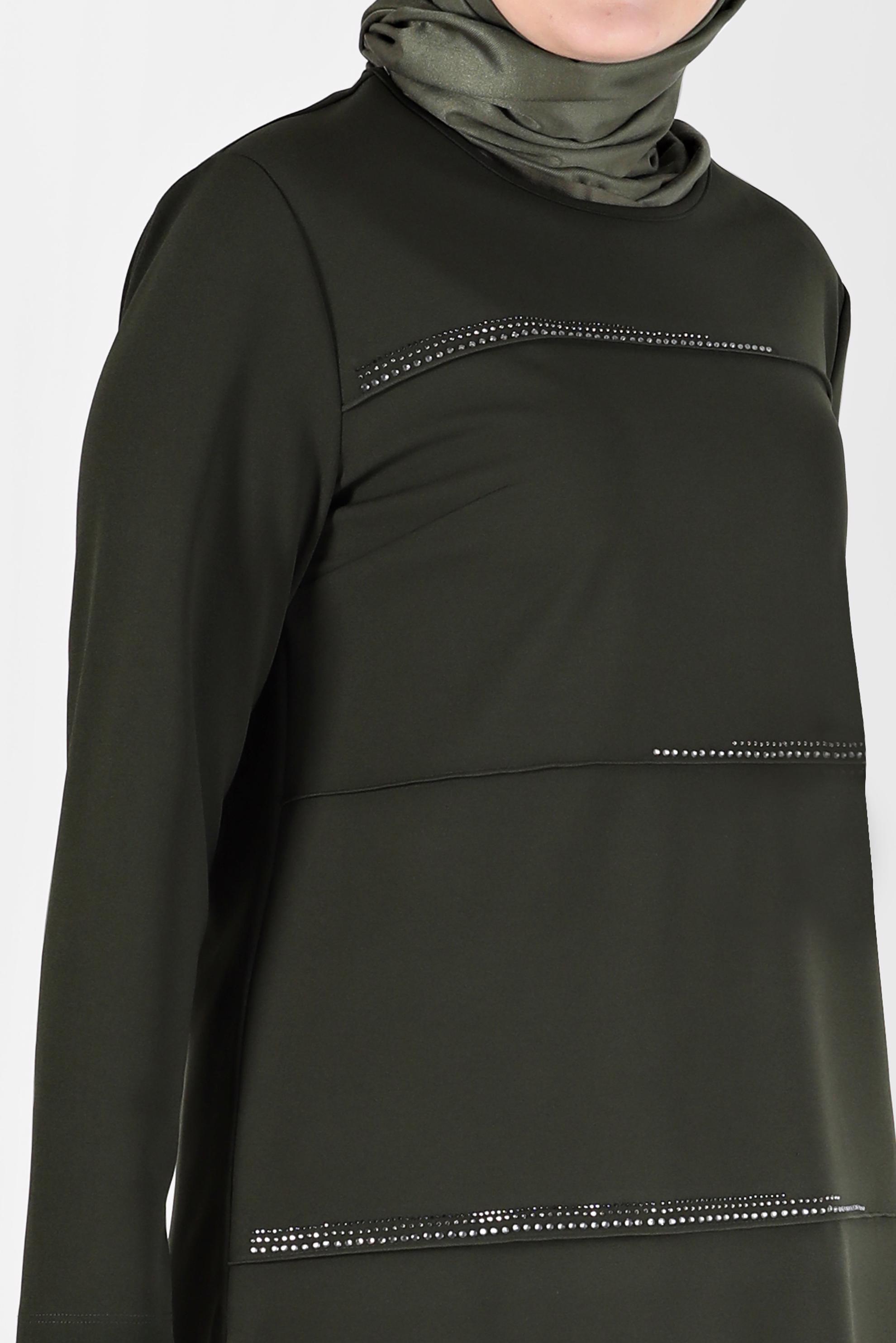 Vêtements hijab KAKI ENSEMBLE PANTALON 2 PIÈCES DÉTAIL GEM 20185