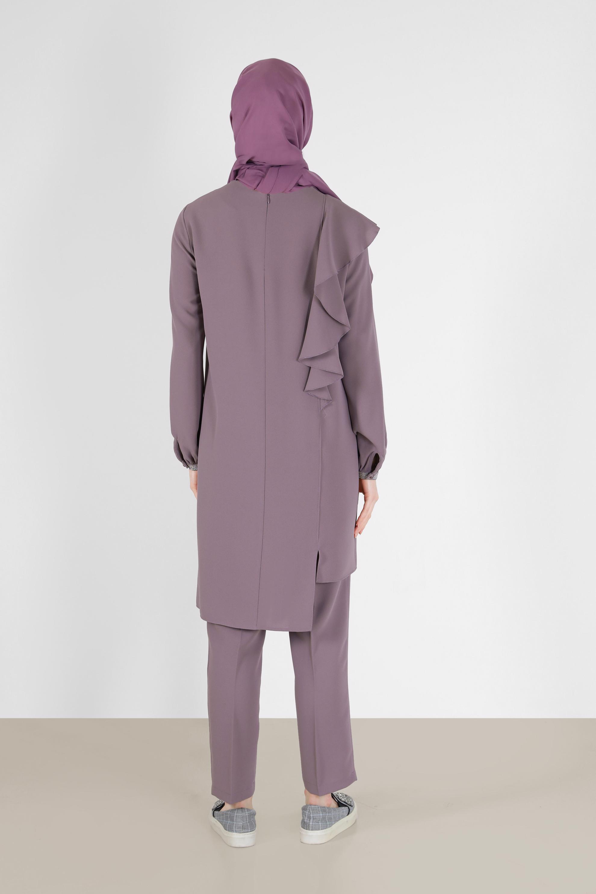 Vêtements hijab ROSE COSTUME 2 PIÈCES EN CRÊPE AVEC PANTALON À VOLANTS 30200