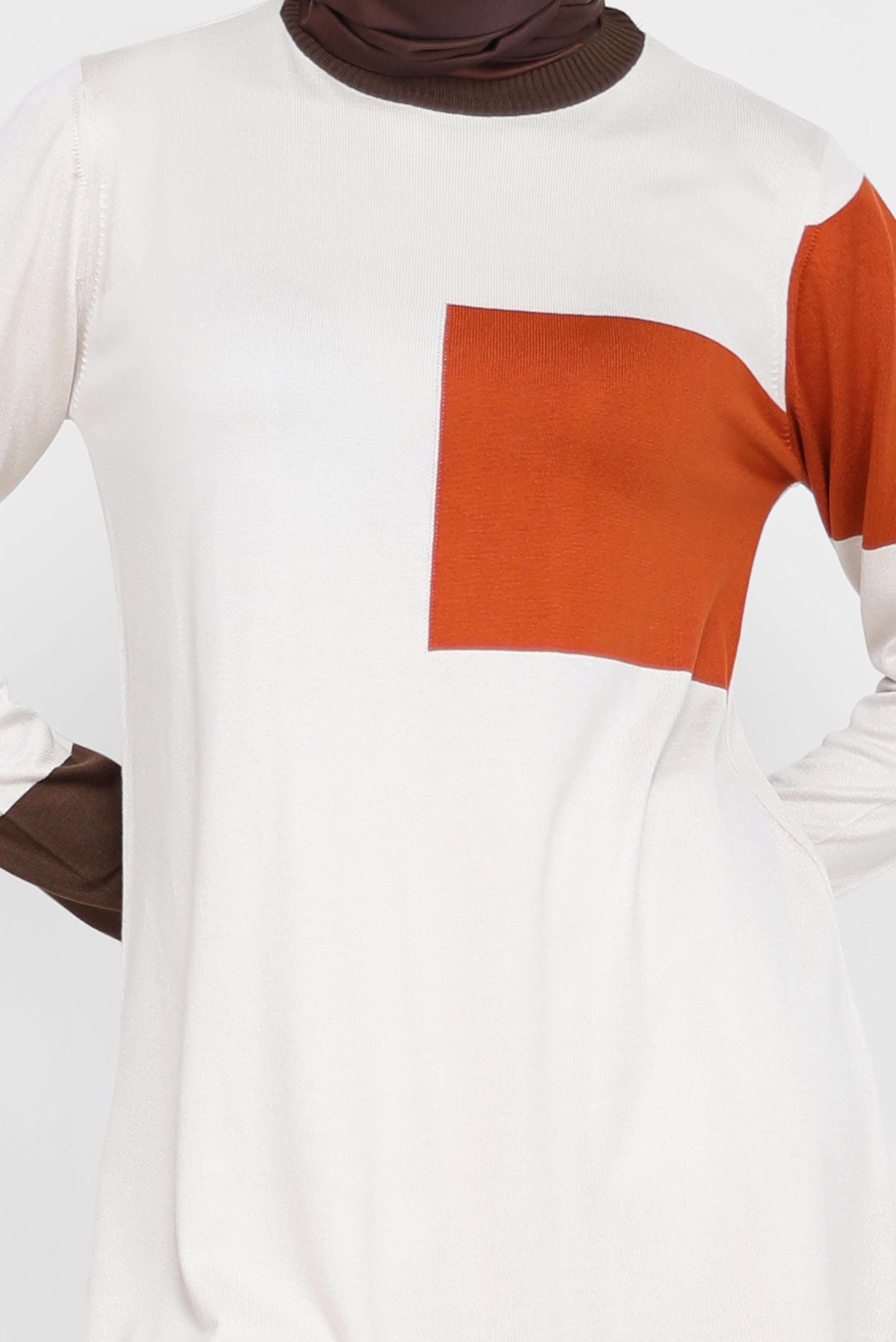 Tesettür giyim GRİ ÜÇ RENKLİ İKİLİ PANT.TRİKO TAKIM 42031 