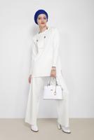 TIE DETAIL 2-PIECE KNITWEAR SUIT WITH PANTS 42032 