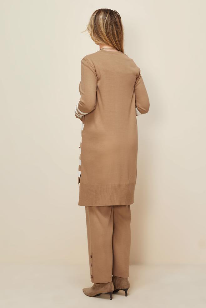 Hijab clothing BROWN KNITWEAR PANTSUIT 42124 - ALVİNA