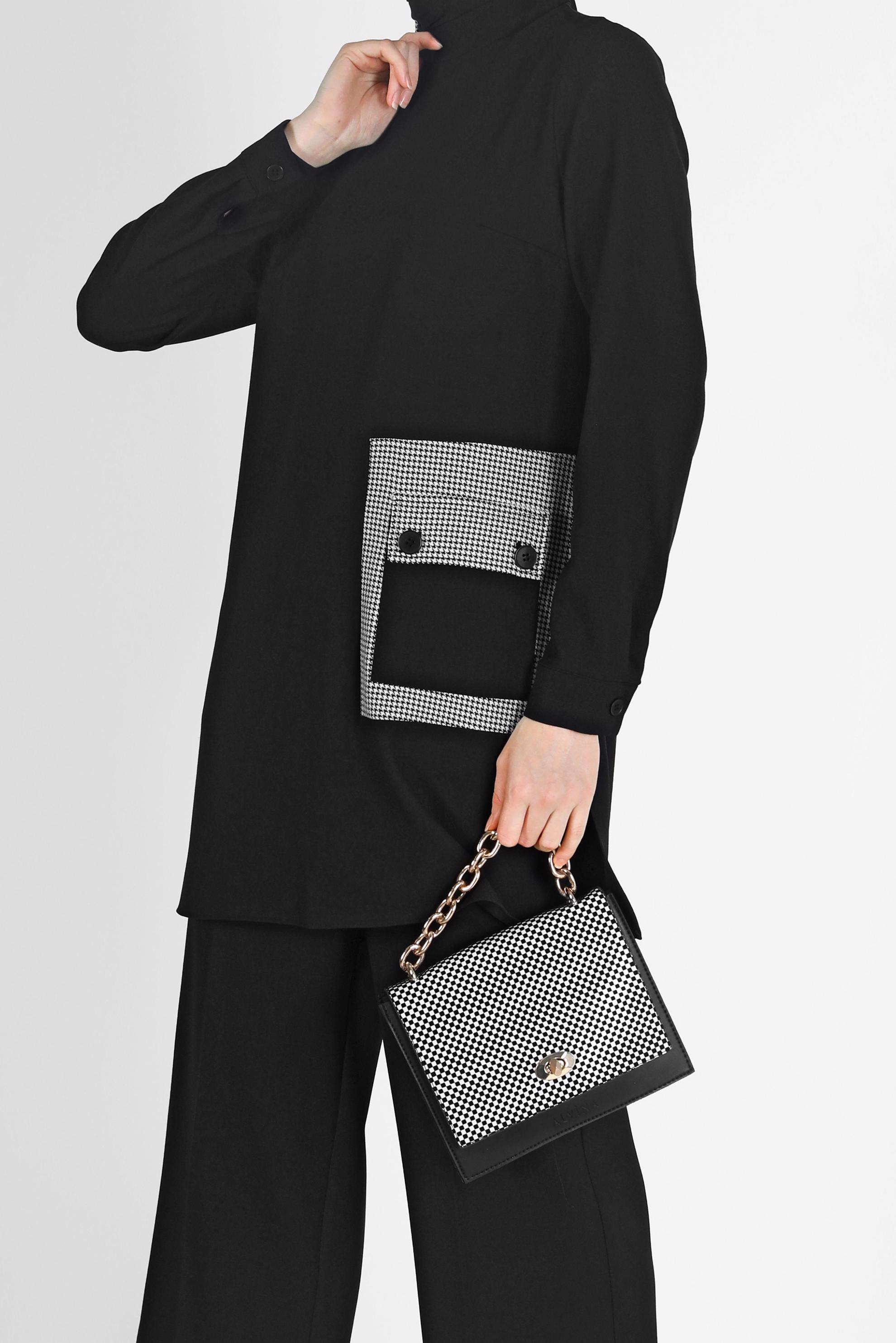 Hijab clothing BLACK POCKET AND HEM DETAIL 2-PIECE PANTS SUIT 42200 