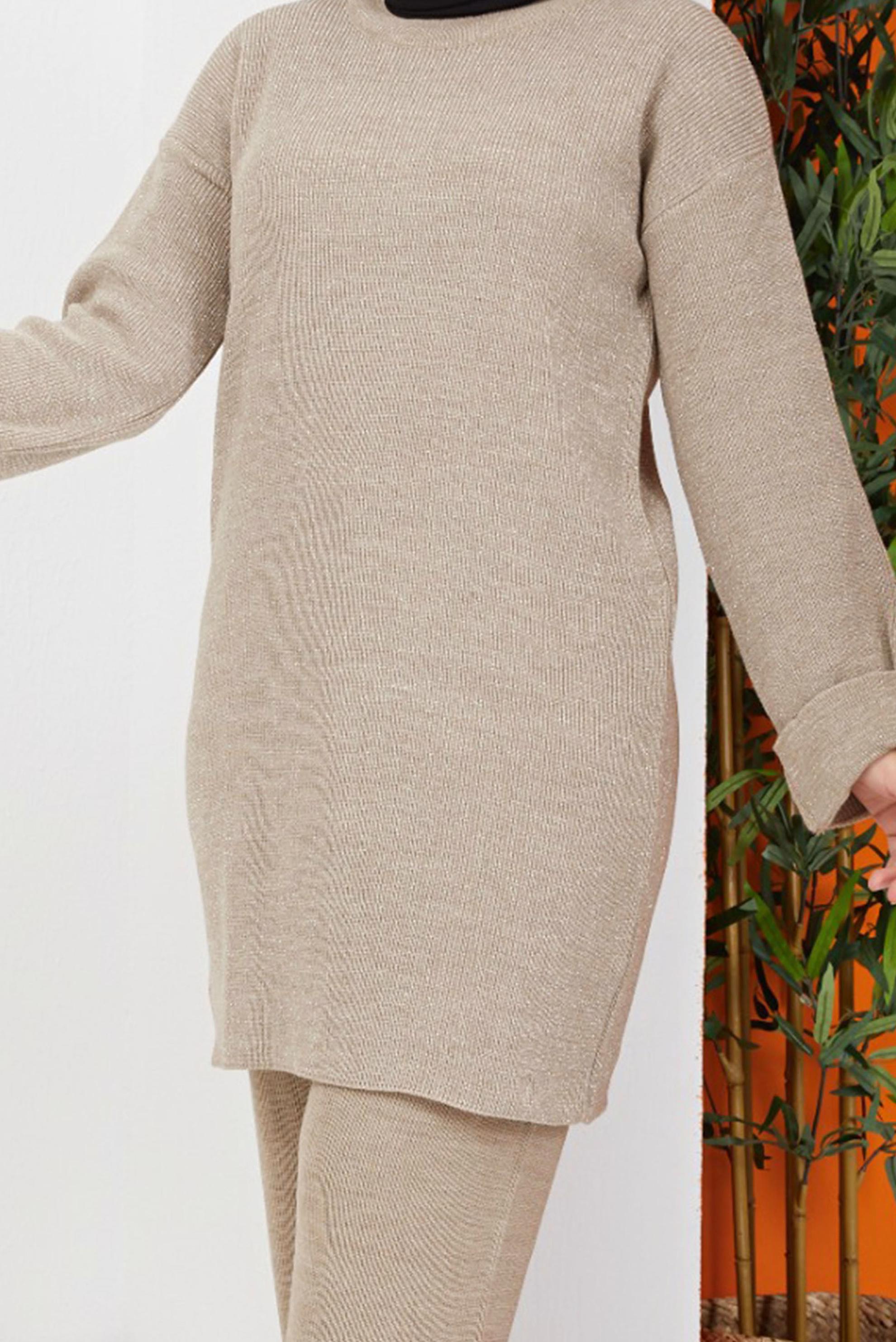 Tesettür giyim VİZON BASIC TRİKO PANT. TAKIM 42465 