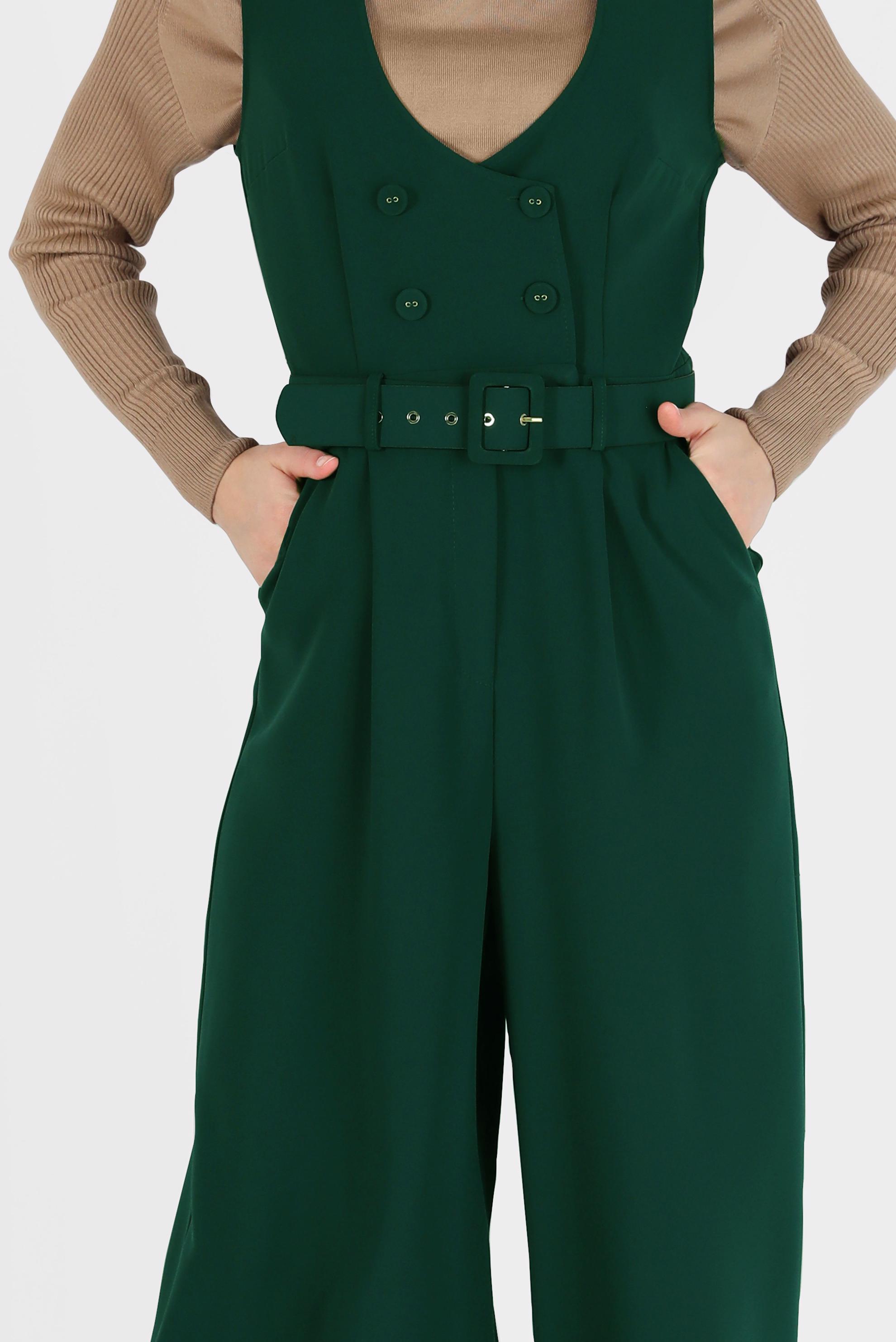 Vêtements hijab VERT SALOPETTE CEINTURÉE À BOUTONS 42422