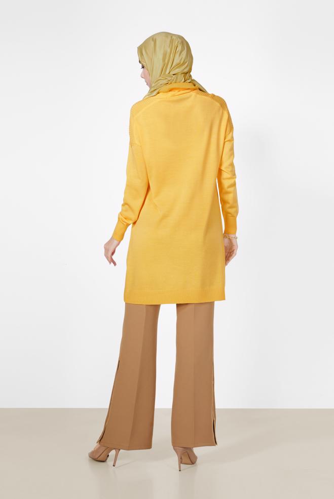 Tesettür giyim SARI BASIC TRİKO TUNİK 42001  - ALVİNA