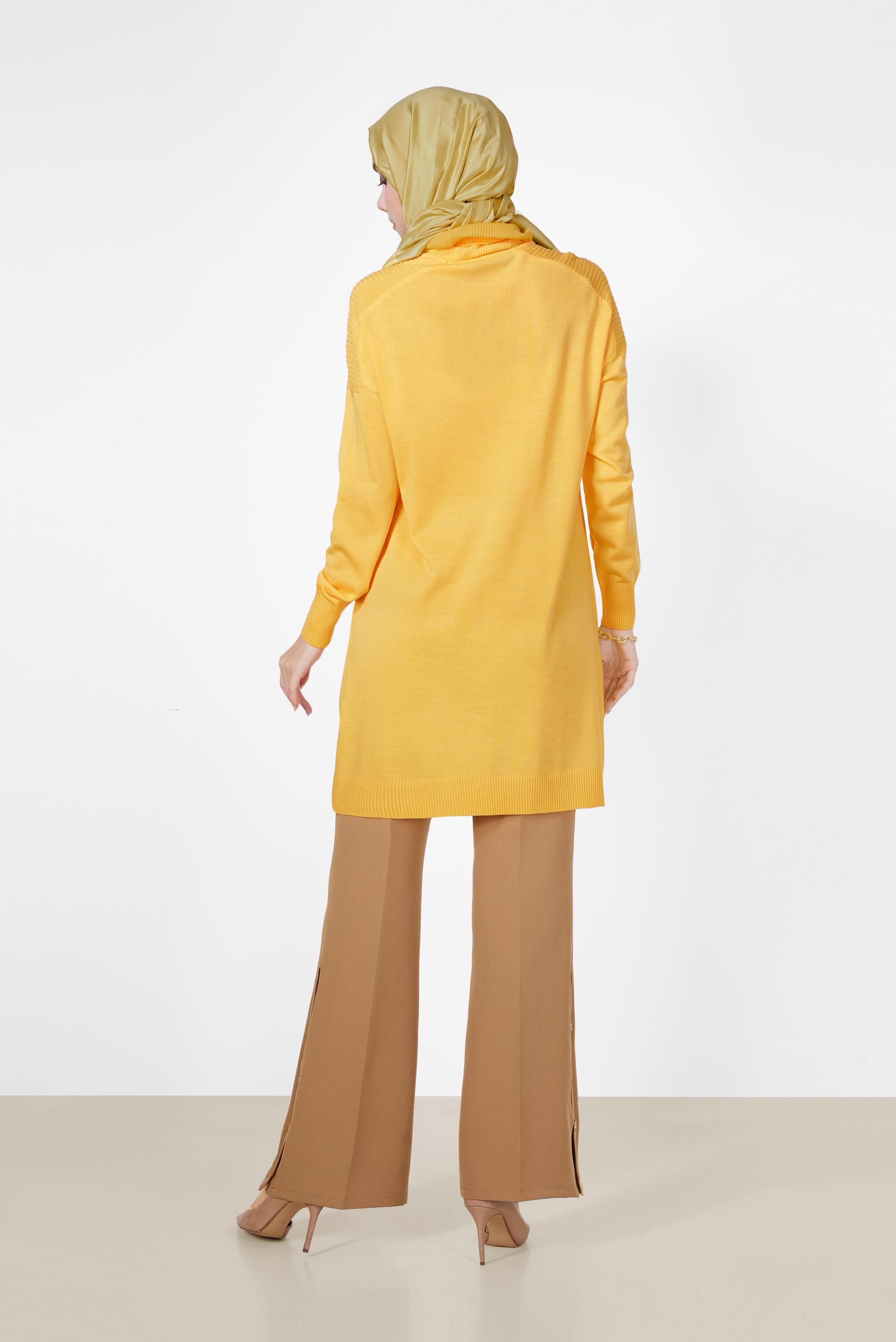 Tesettür giyim SARI BASIC TRİKO TUNİK 42001 