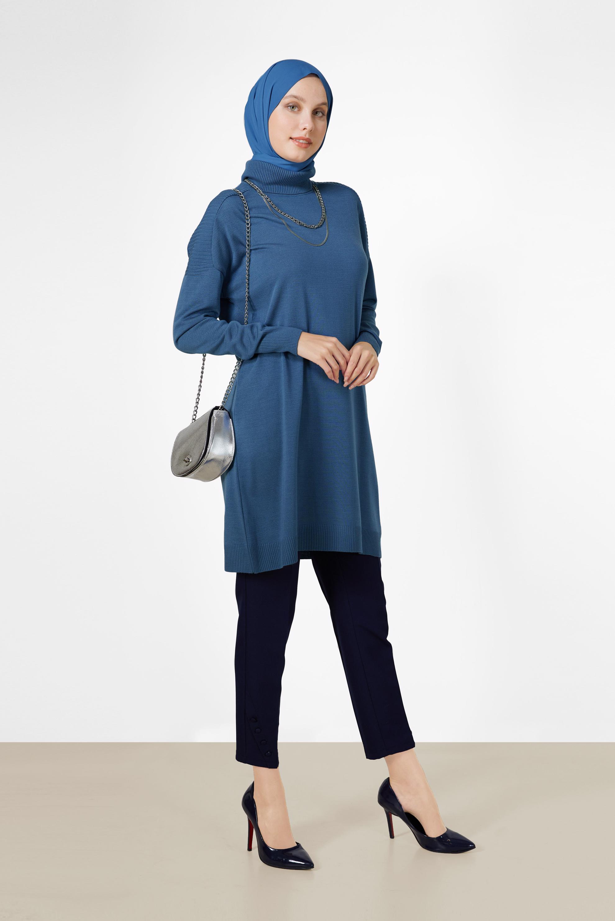 Tesettür giyim LACİVERT BASIC TRİKO TUNİK 42001 
