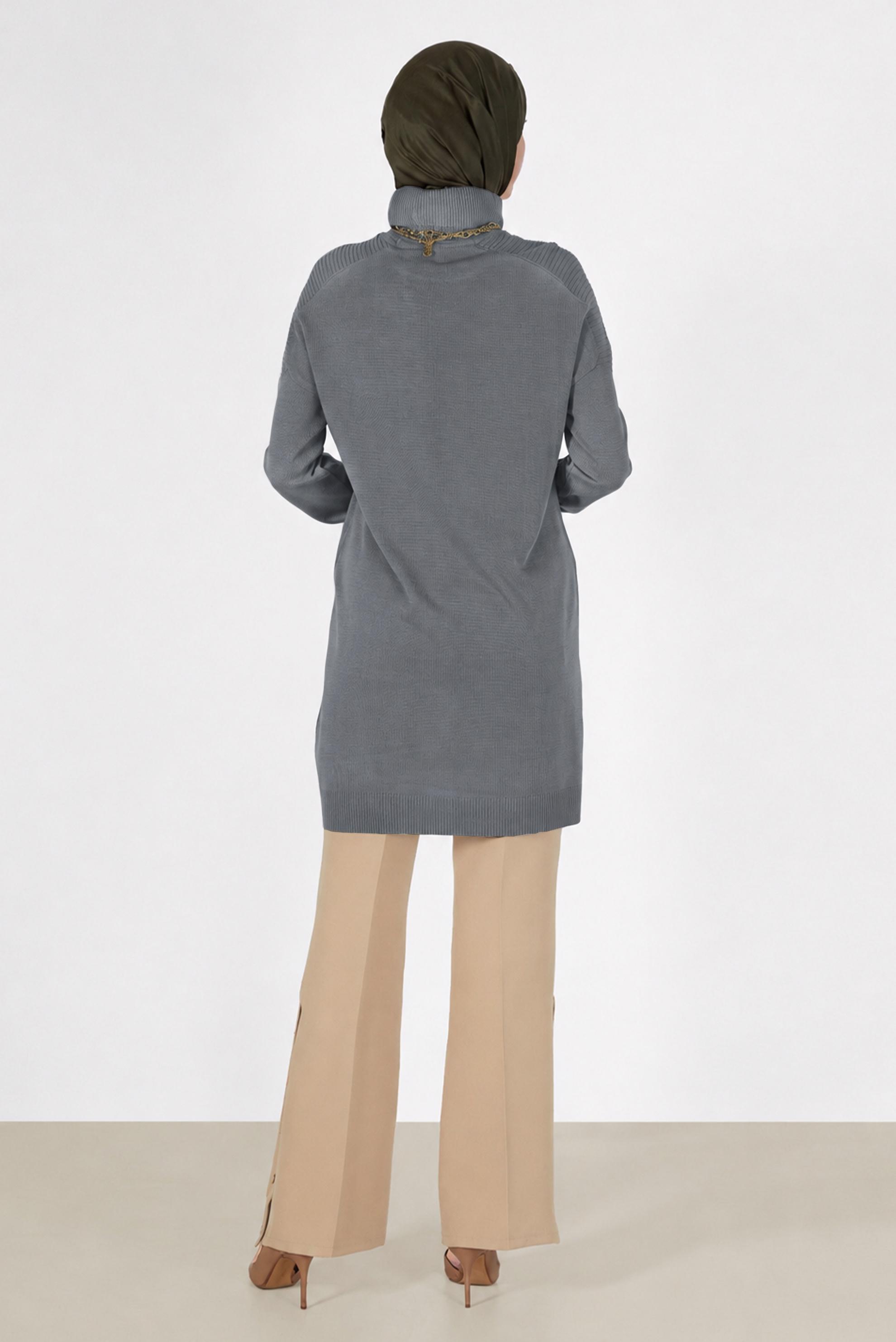 Vêtements hijab GRIS TUNIQUE MAILLE BASIQUE 42001