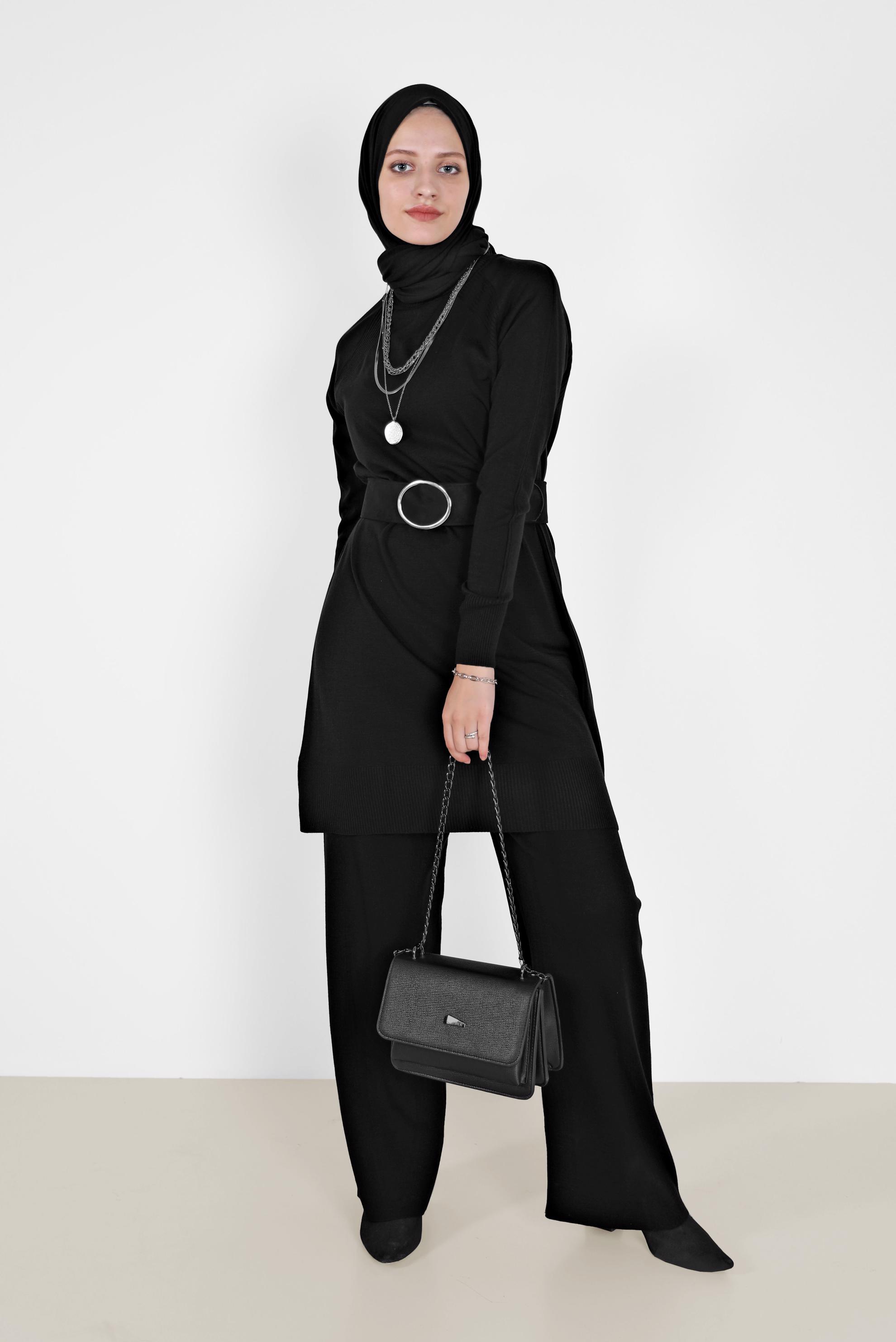 Hijab clothing BLACK CLASSIC KNITWEAR TUNIC 42002 