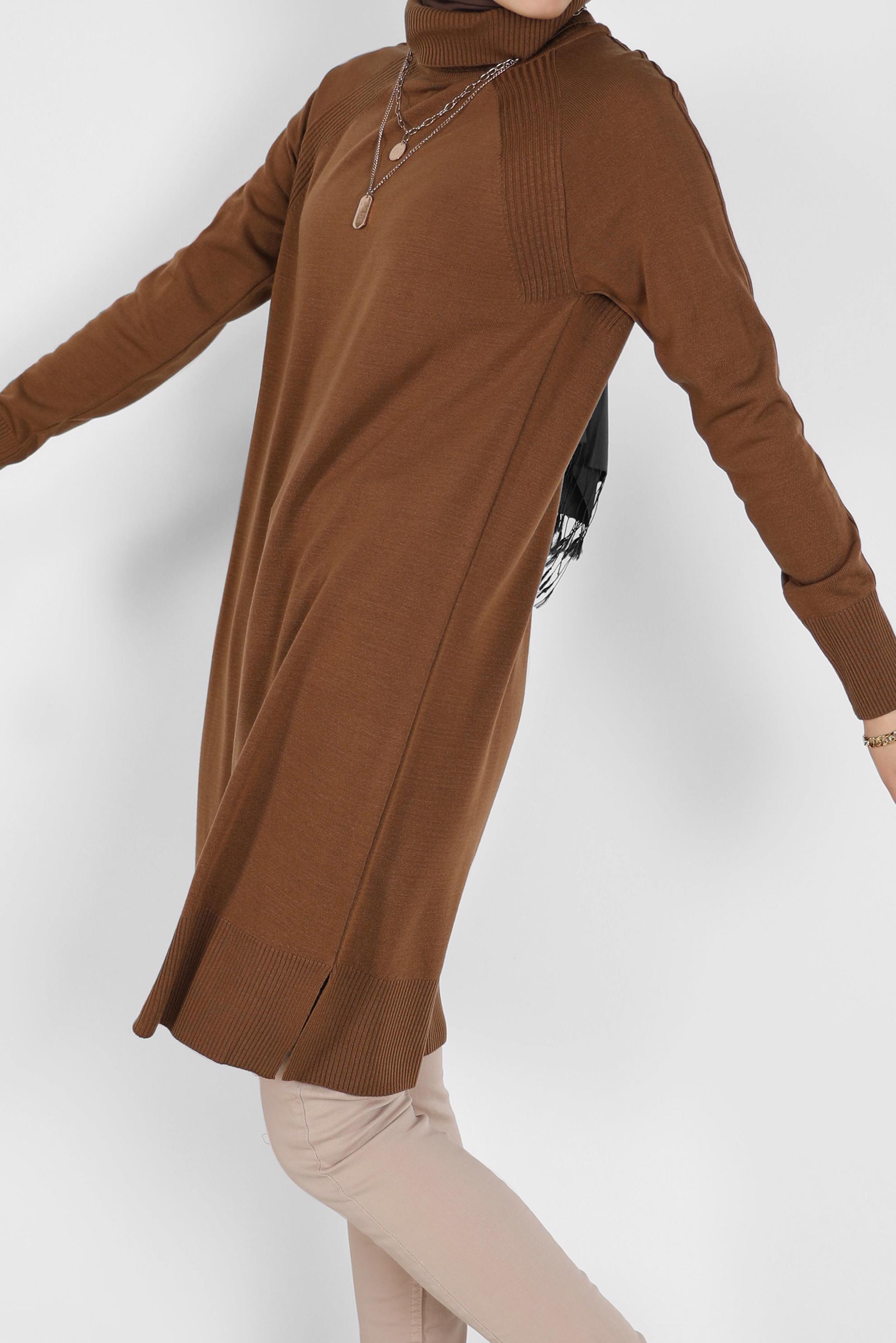 Tesettür giyim SARI KLASİK TRİKO TUNİK 42002  