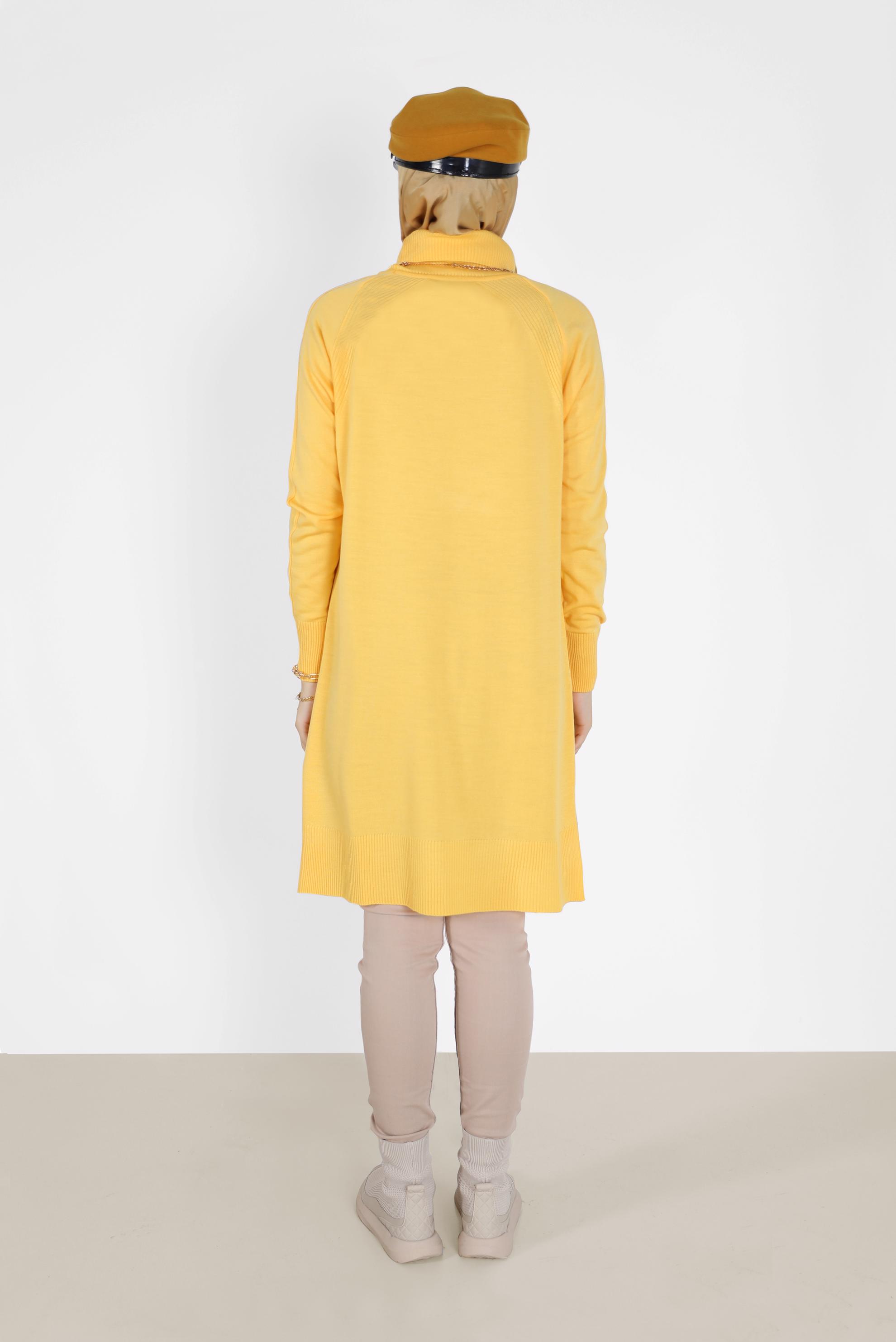 Tesettür giyim SARI KLASİK TRİKO TUNİK 42002  