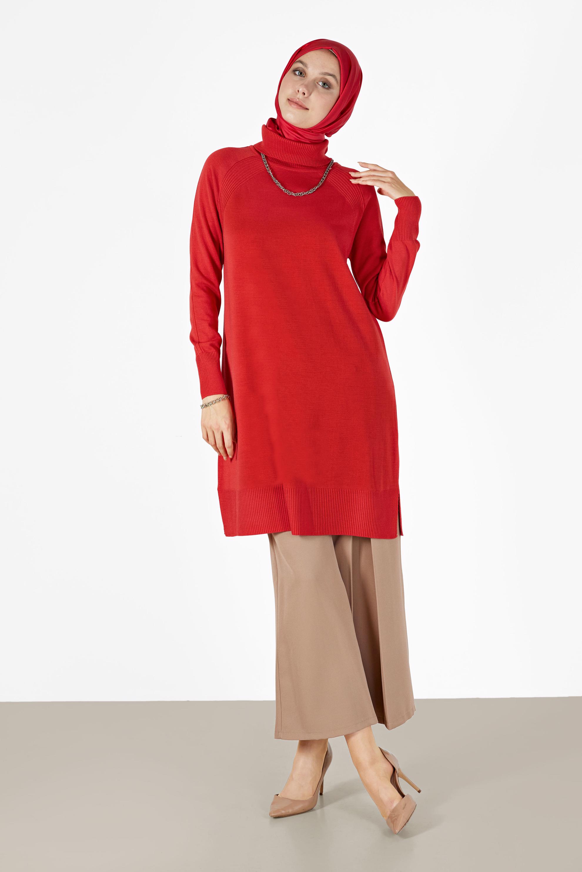 Tesettür giyim MERCAN KLASİK TRİKO TUNİK 42002  