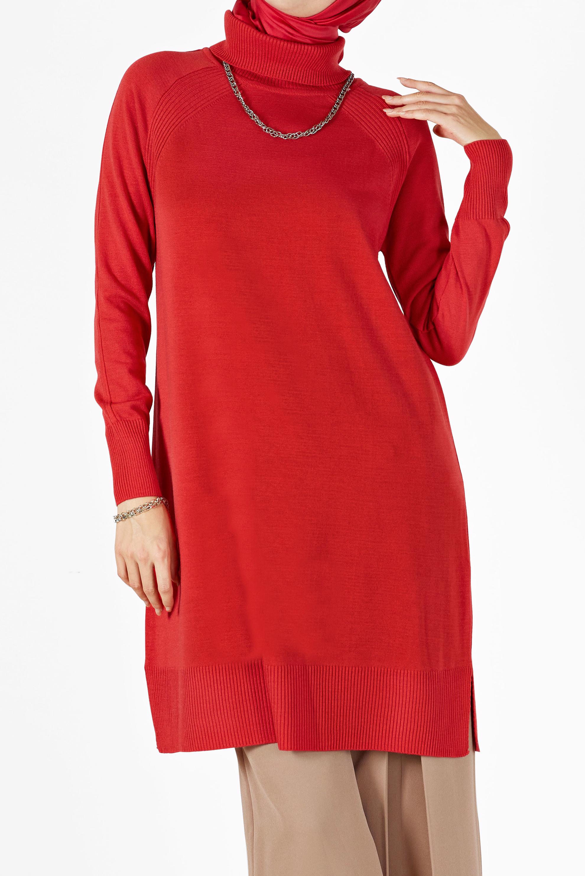 Tesettür giyim MERCAN KLASİK TRİKO TUNİK 42002  