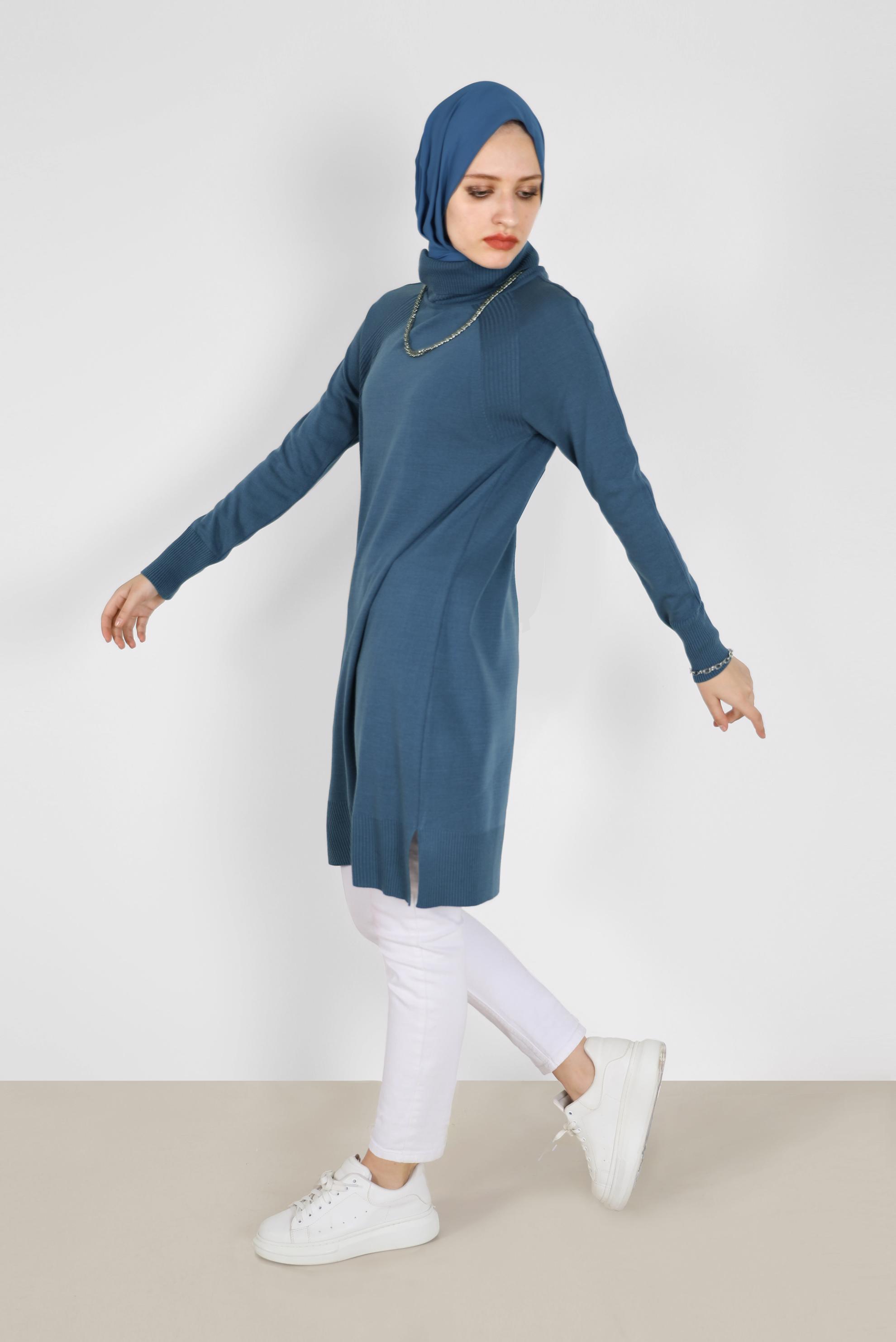 Tesettür giyim LACİVERT KLASİK TRİKO TUNİK 42002  