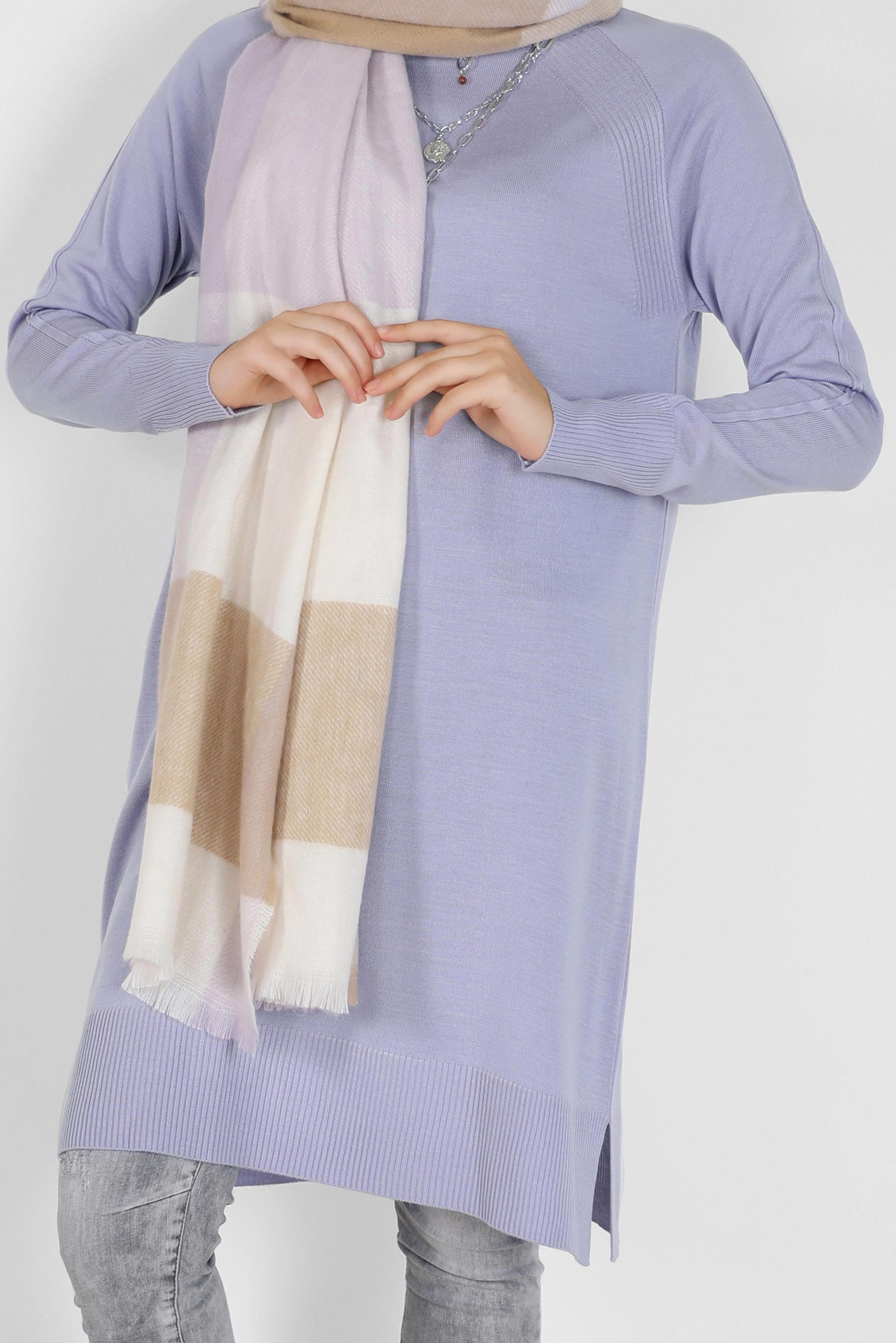 Tesettür giyim MOR KLASİK TRİKO TUNİK 42002  