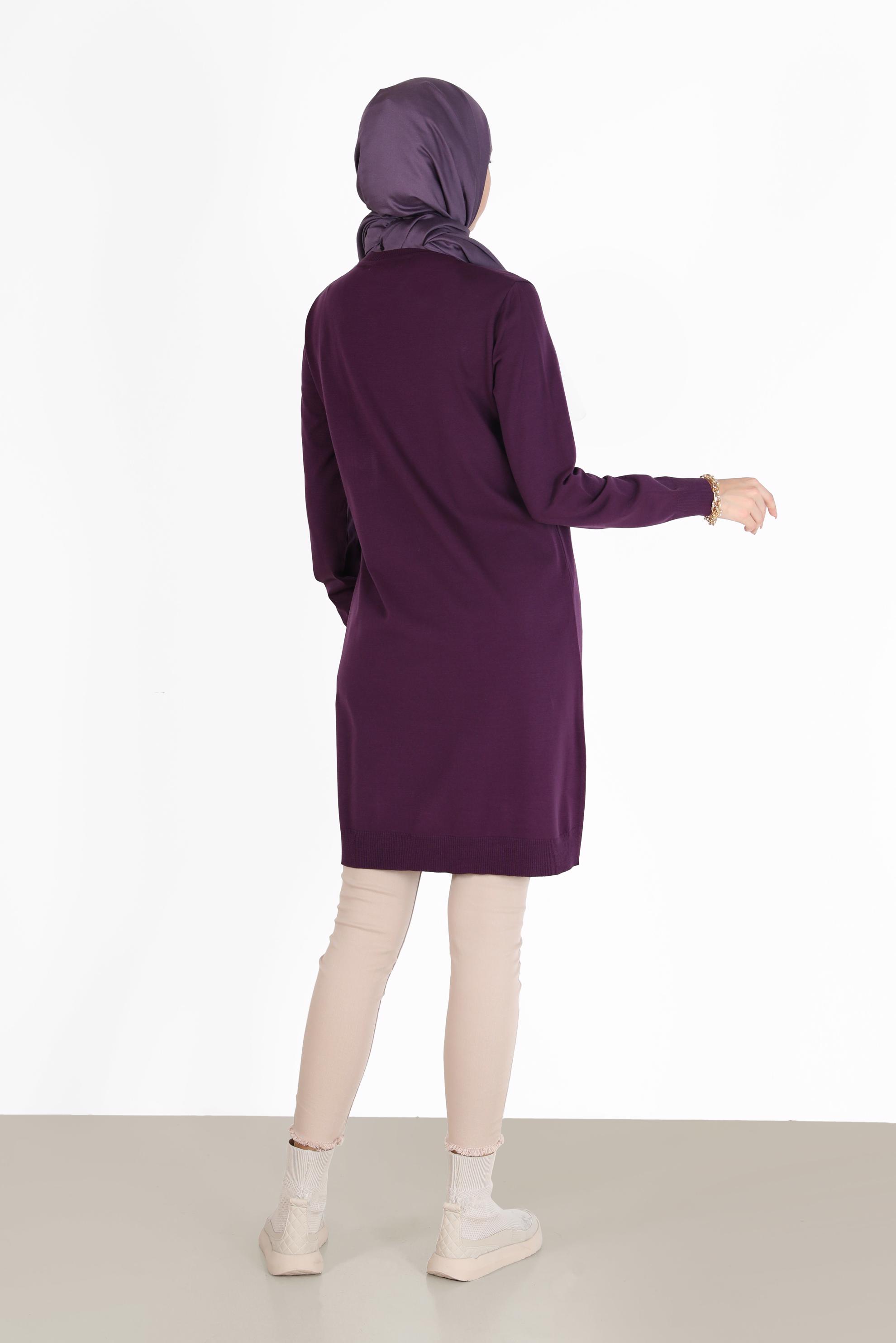 Tesettür giyim MÜRDÜM CEP DETAYLI BASIC TRİKO TUNİK 42003 