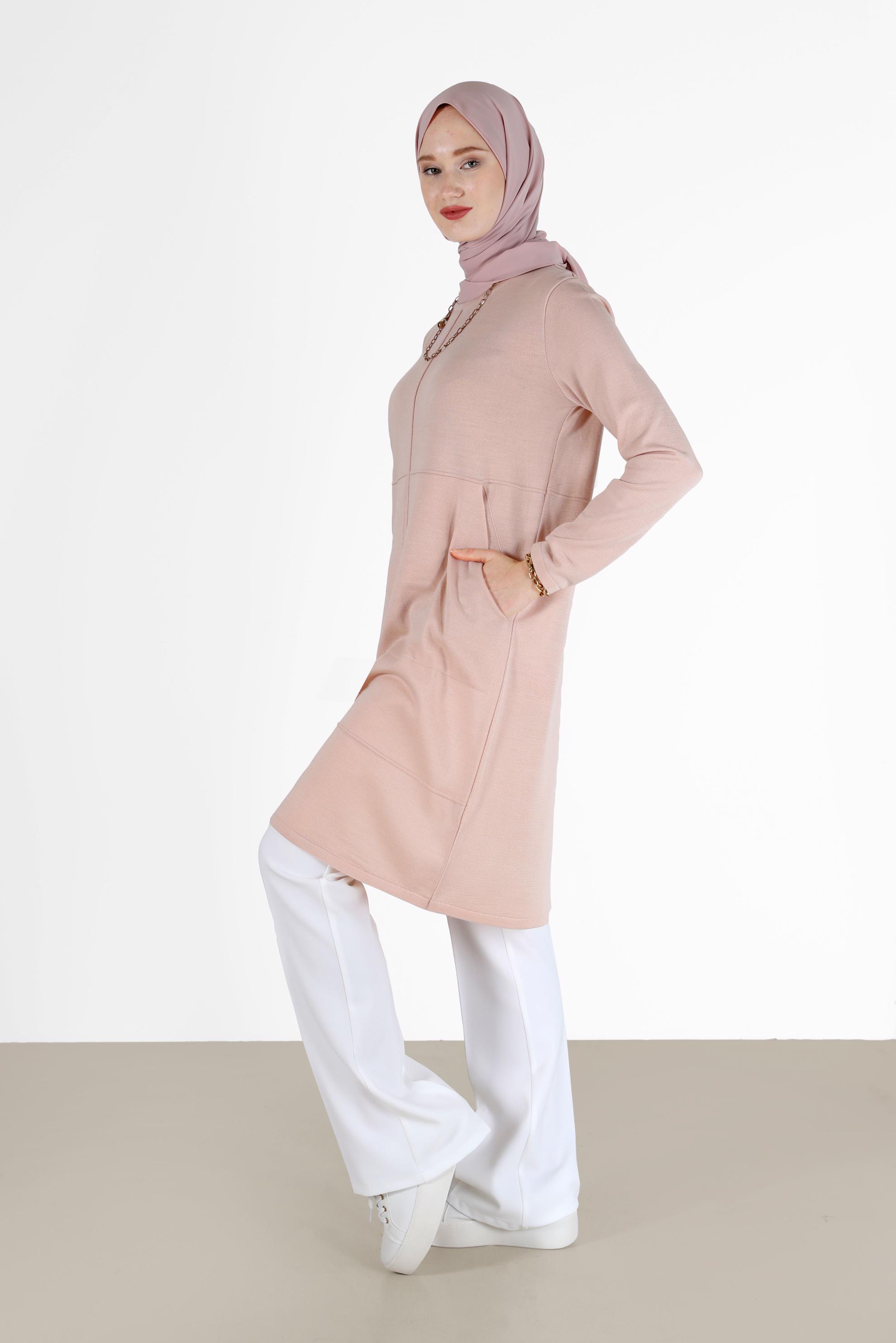 Hijab clothing POWDER STRIPE DETAIL KNITWEAR TUNIC 42004 