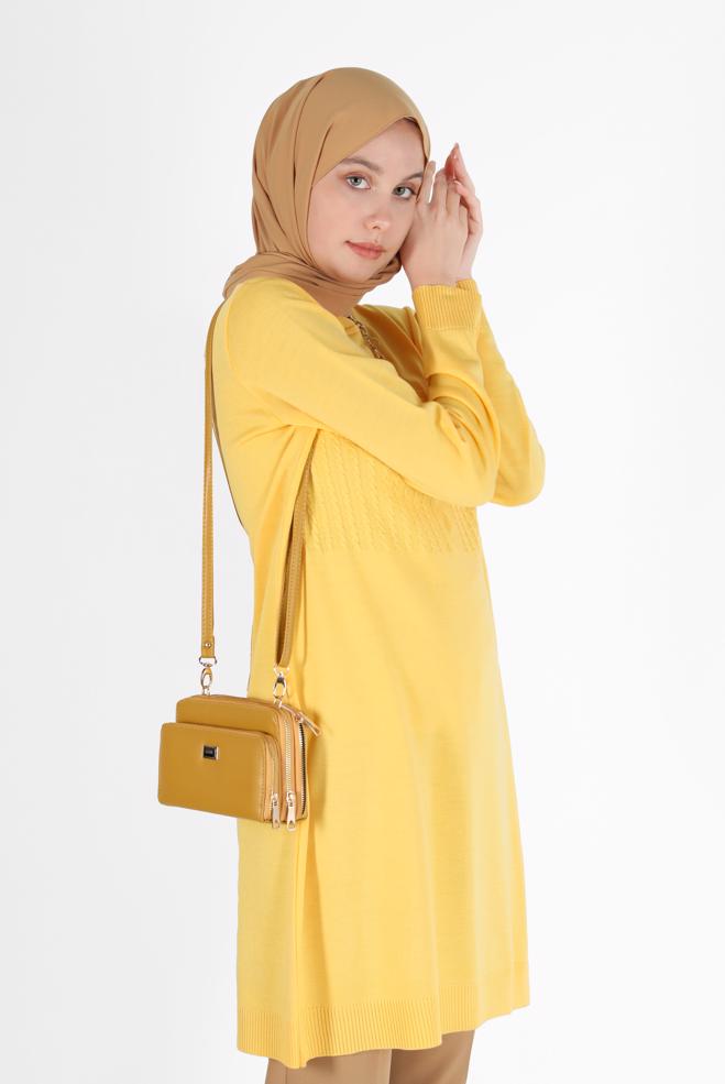 Hijab clothing  PATTERNED KNITWEAR TUNIC 42007  - ALVİNA