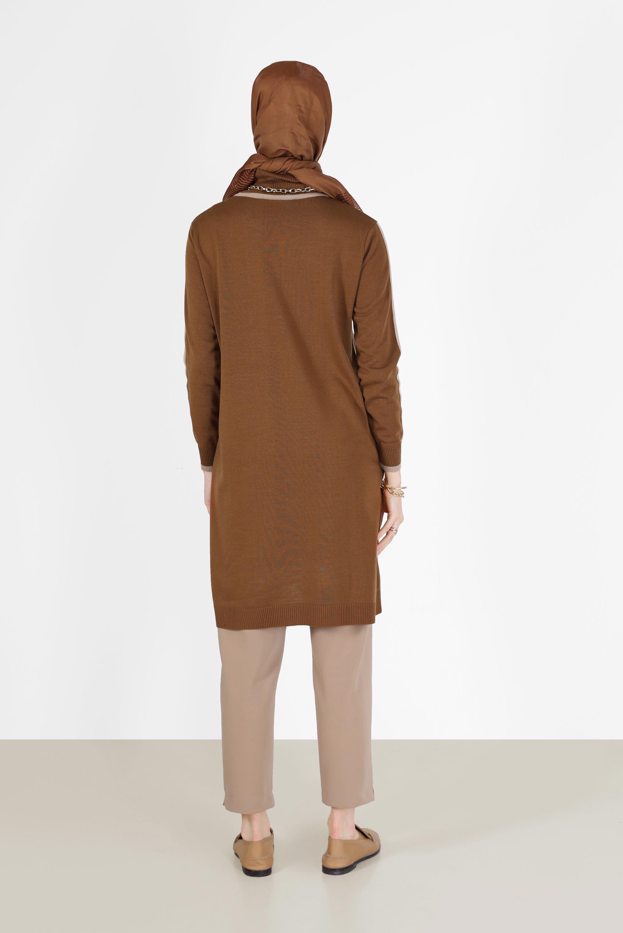 Hijab clothing YELLOW STRIPE DETAIL KNITWEAR TUNIC 42009 