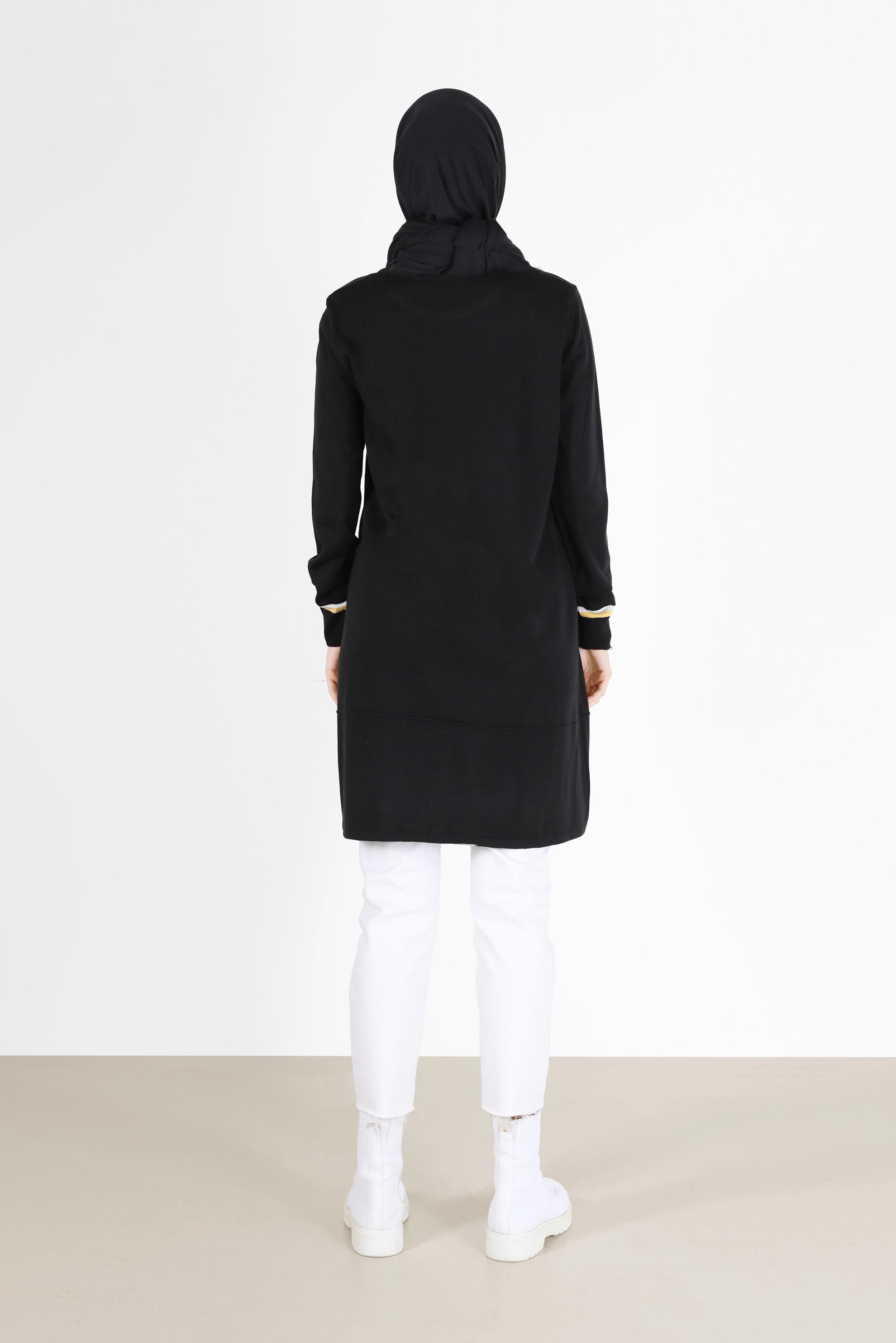 Hijab clothing BLACK POCKET DETAIL TUNIC 42013 