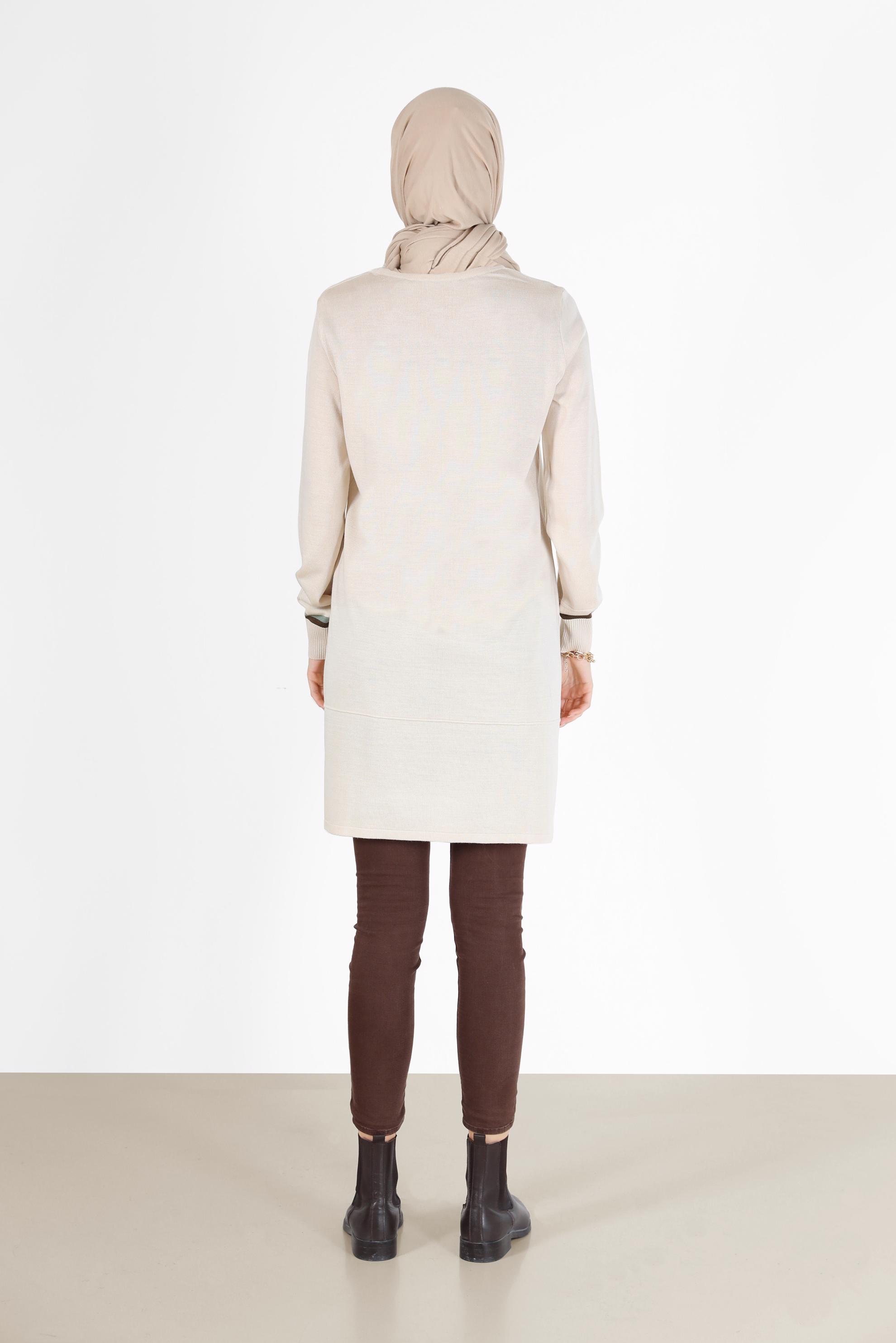 Hijab clothing BEIGE POCKET DETAIL TUNIC 42013 