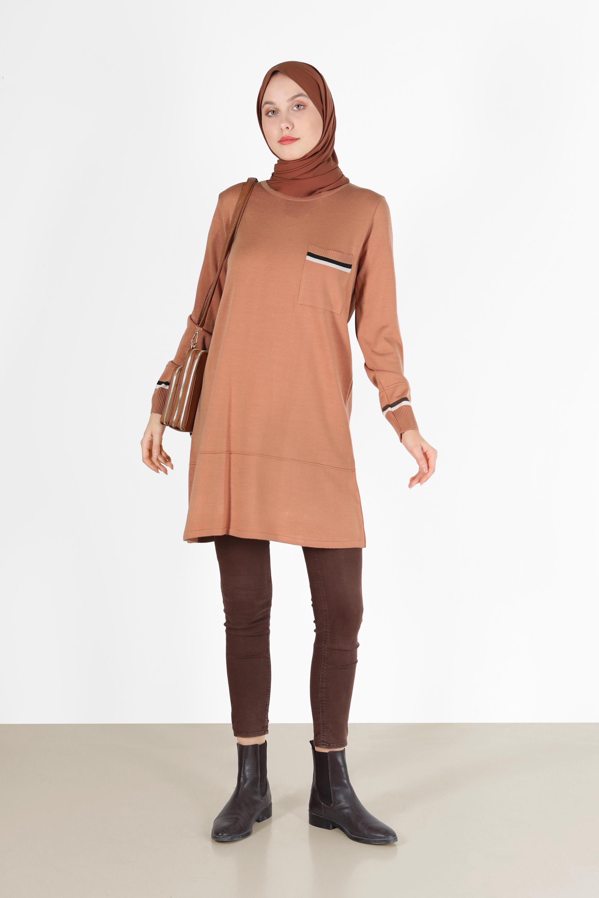 Hijab clothing PINK POCKET DETAIL TUNIC 42013 