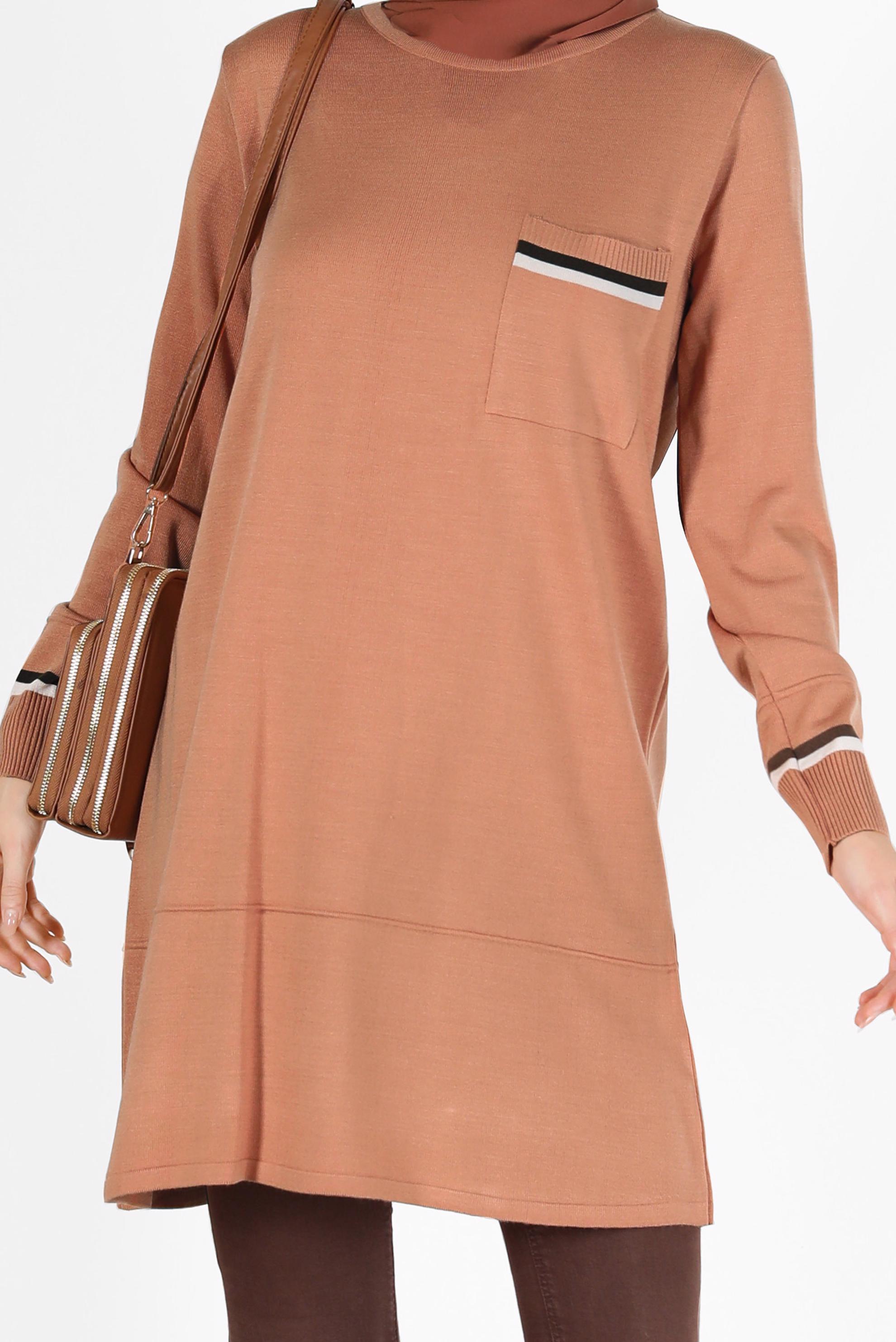 Hijab clothing PINK POCKET DETAIL TUNIC 42013 
