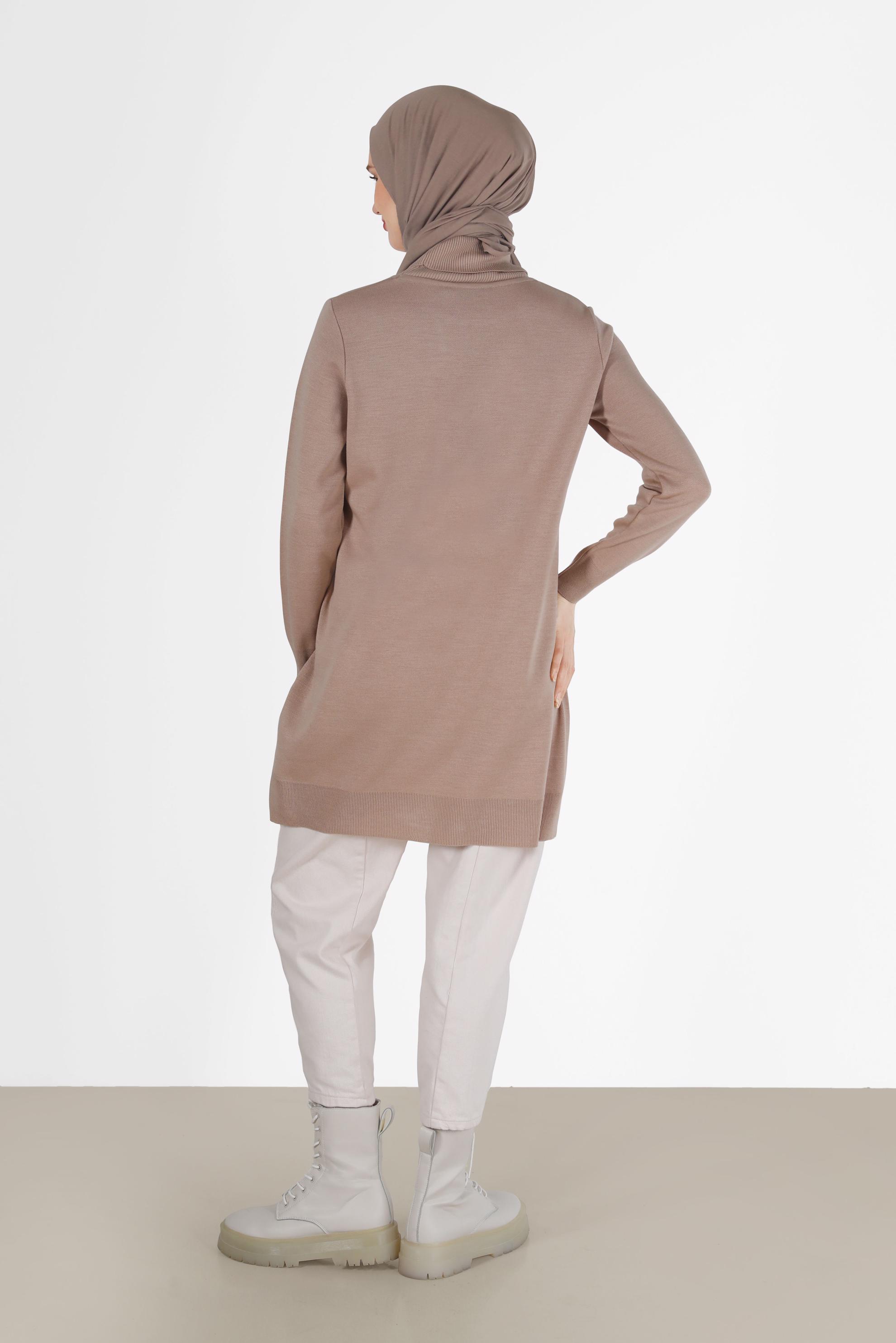 Hijab clothing BEIGE RHOMBUS KNIT TUNIC 42021 