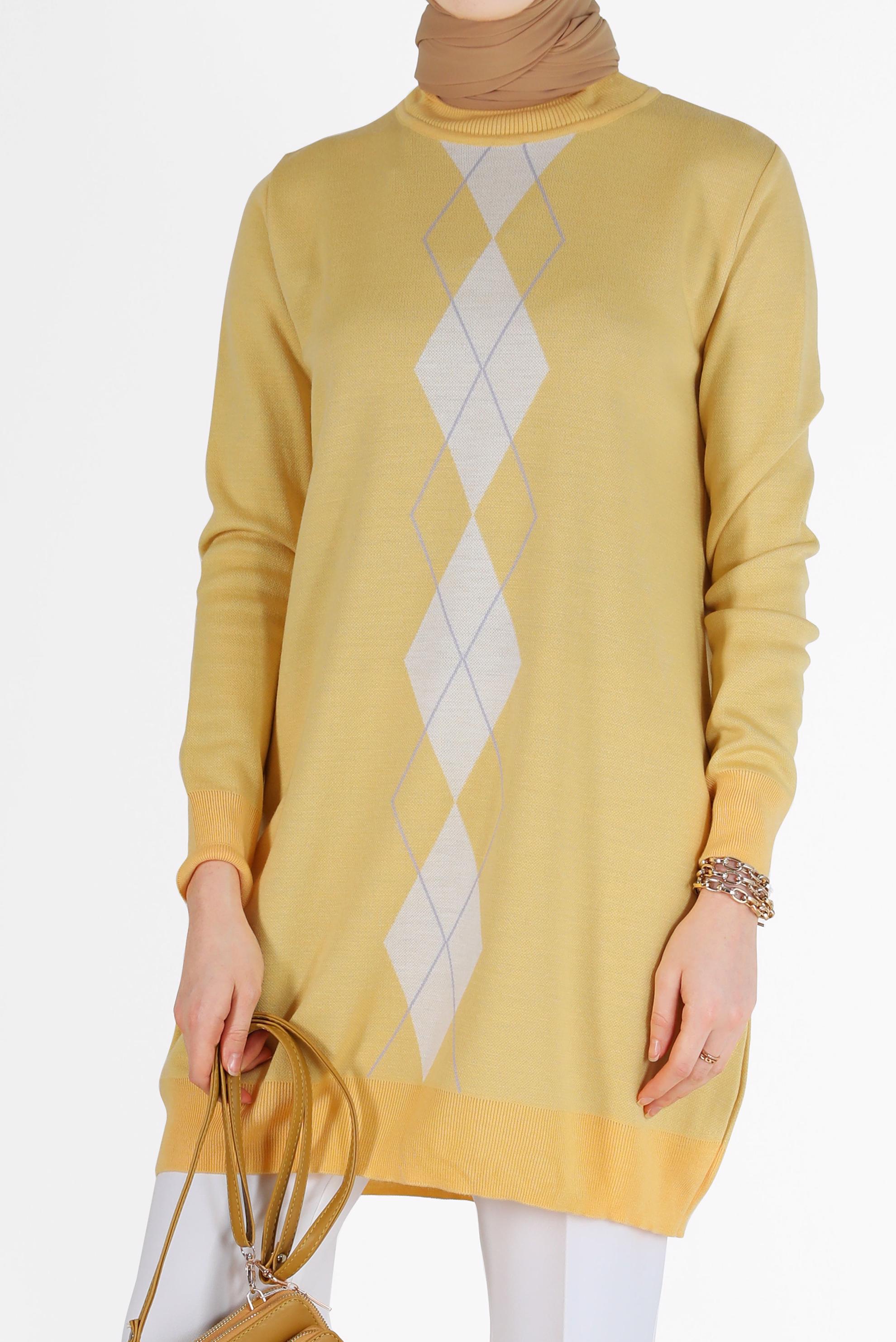 Hijab clothing YELLOW RHOMBUS KNIT TUNIC 42021 