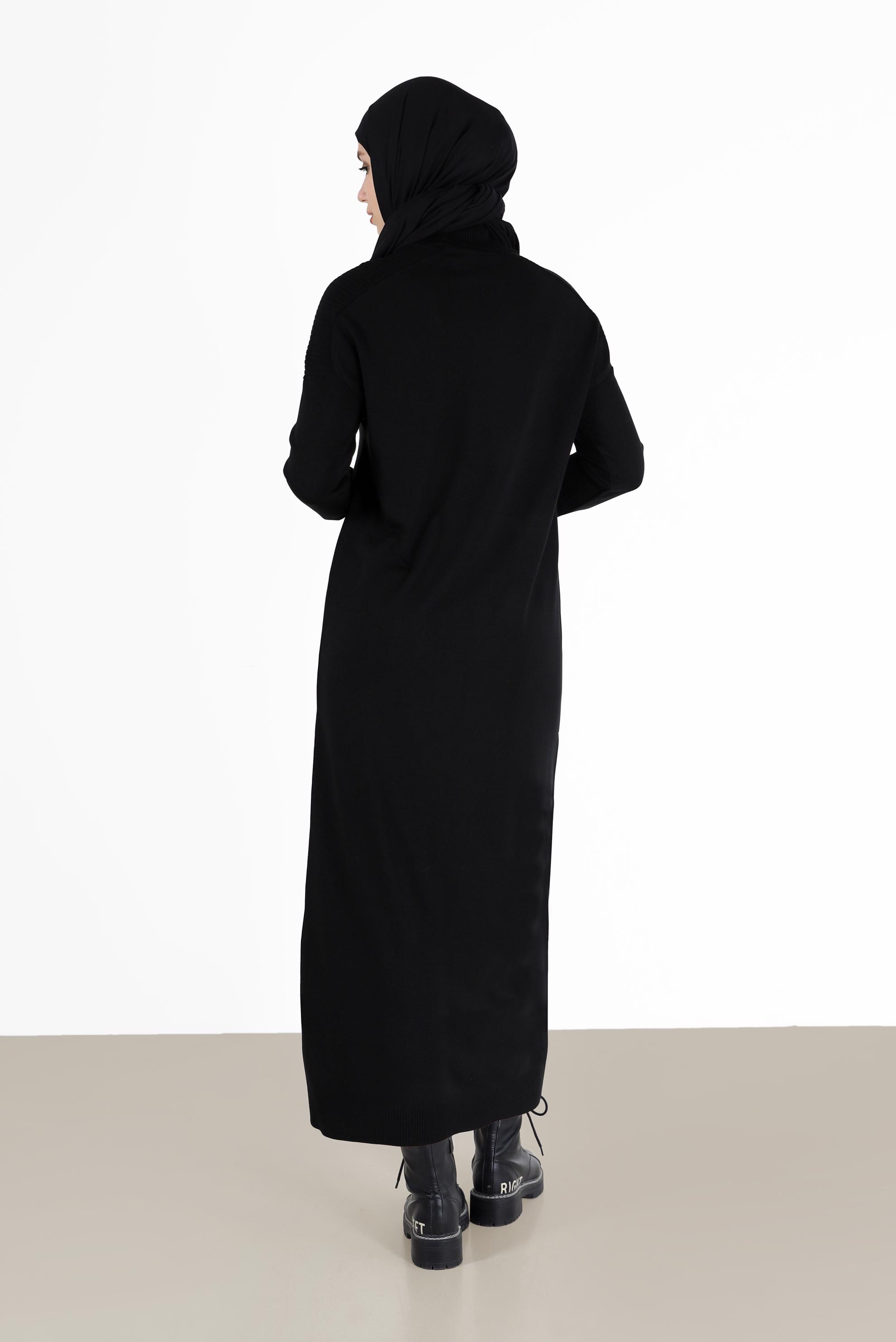 Hijab clothing BLACK BASIC KNITWEAR DRESS 42025 