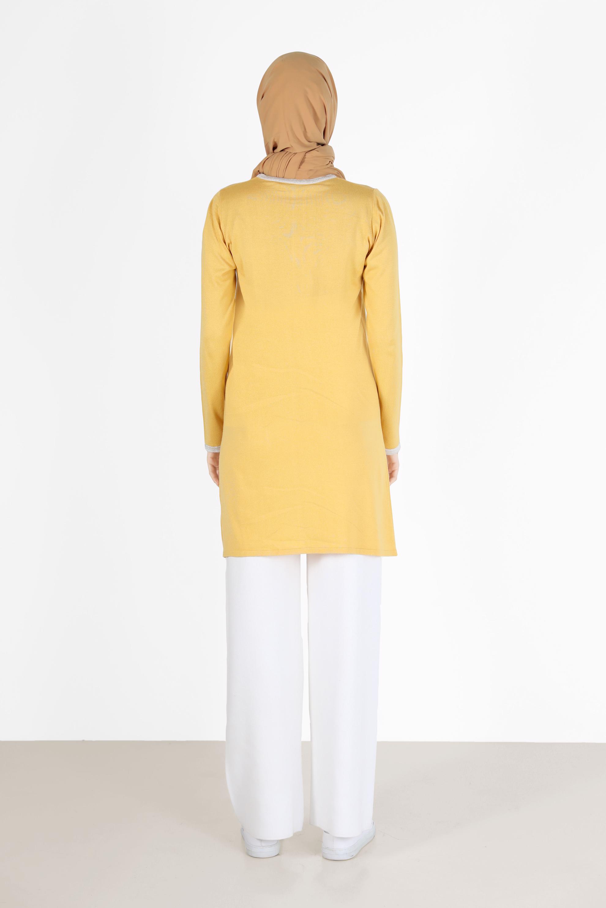 Vêtements hijab JAUNE TUNIQUE EN MAILLE À REPRISER 42033