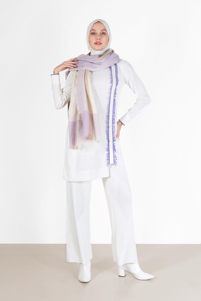 Hijab clothing  FRINGE DETAIL KNITWEAR TUNIC 42037  - ALVİNA