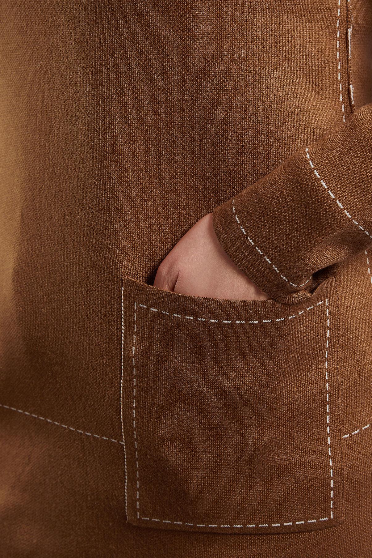 Tesettür giyim TABA CEP DETAYLI TRİKO TUNİK 42038 