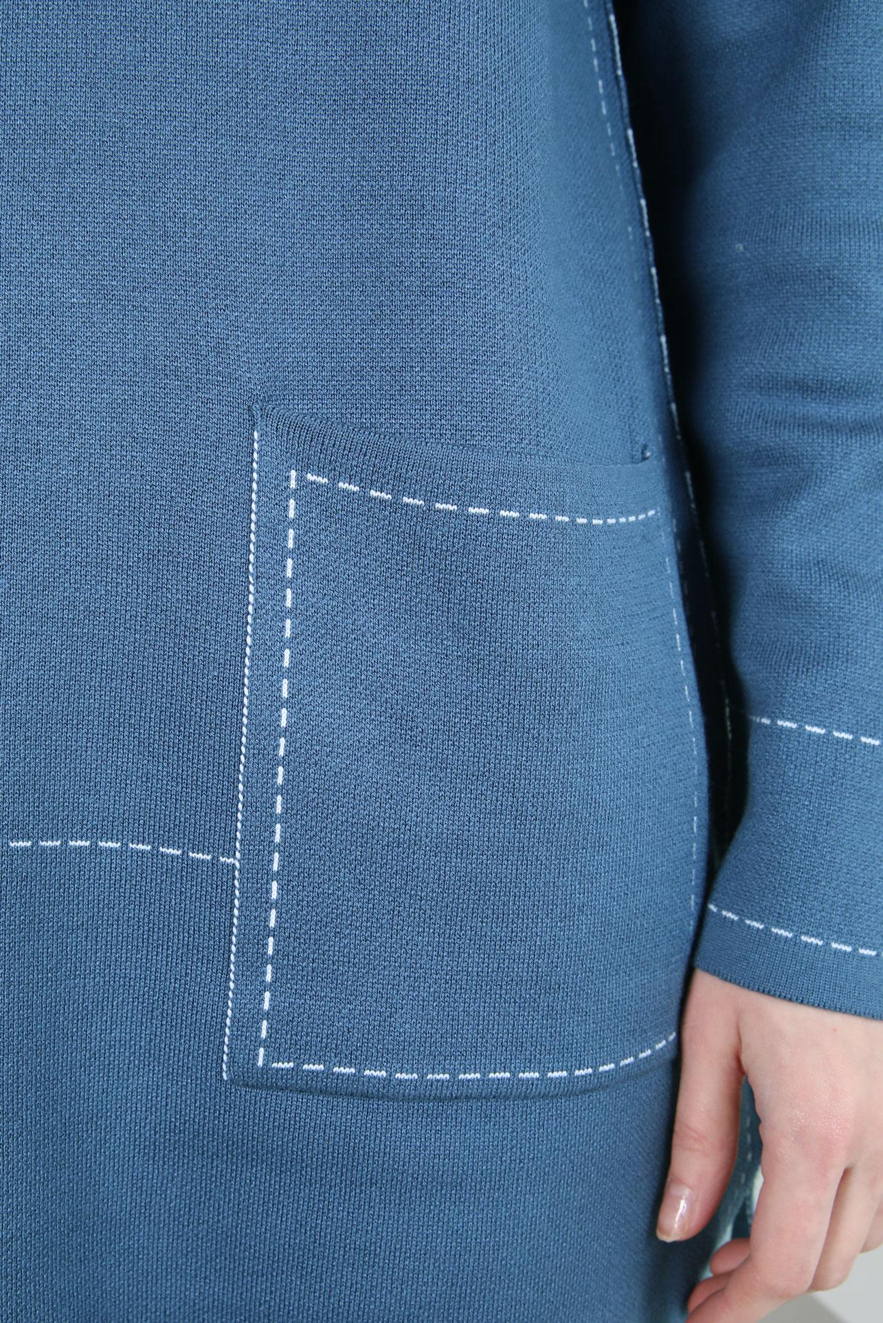 Tesettür giyim LACİVERT CEP DETAYLI TRİKO TUNİK 42038 