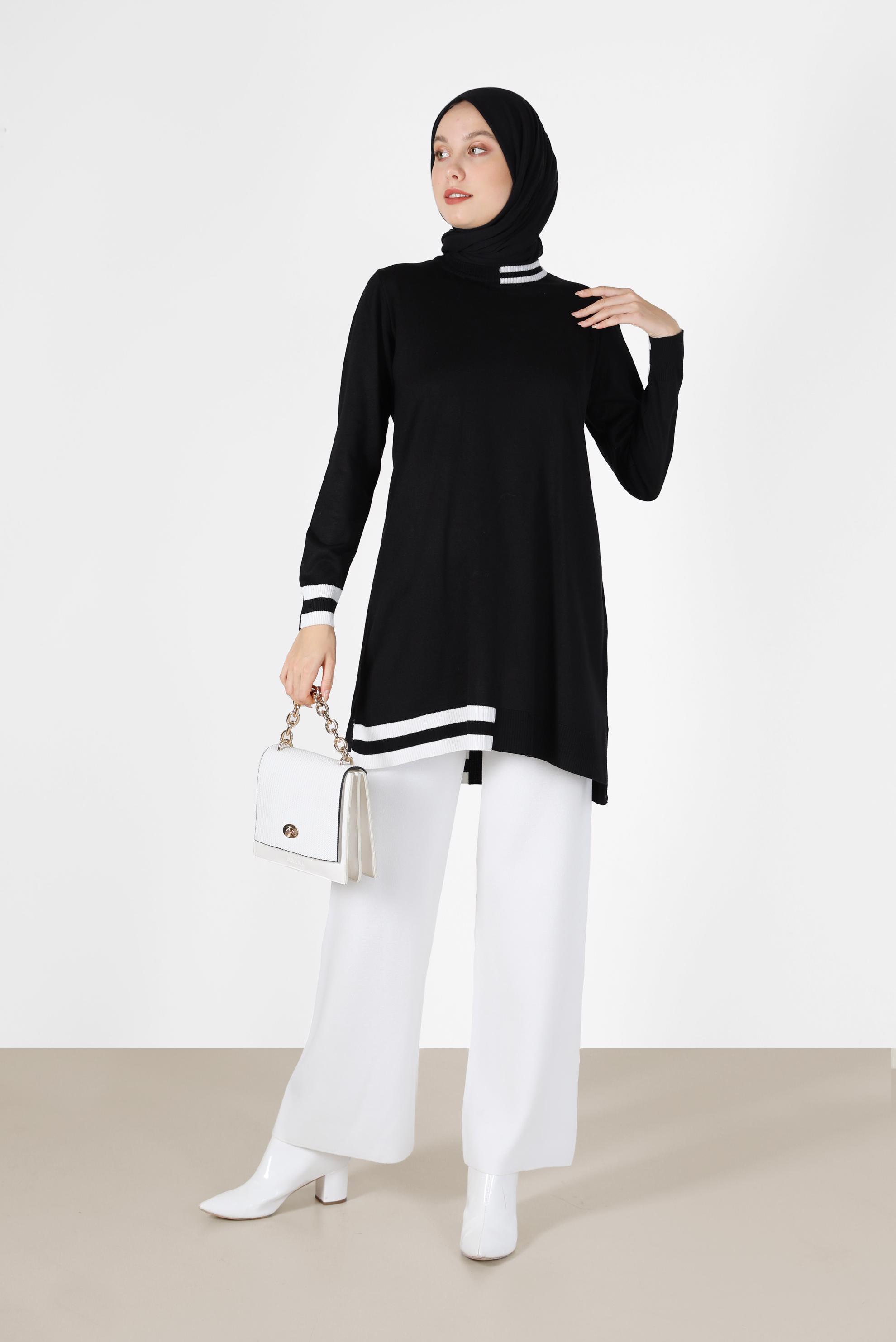 Vêtements hijab NOIR TUNIQUE MAILLE 2 COULEURS 42039