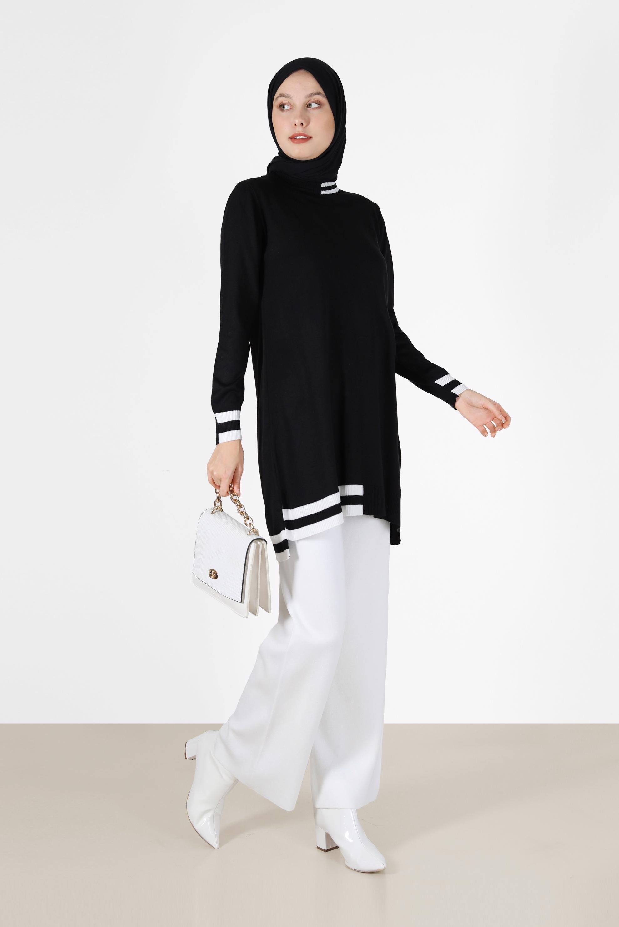 Vêtements hijab NOIR TUNIQUE MAILLE 2 COULEURS 42039