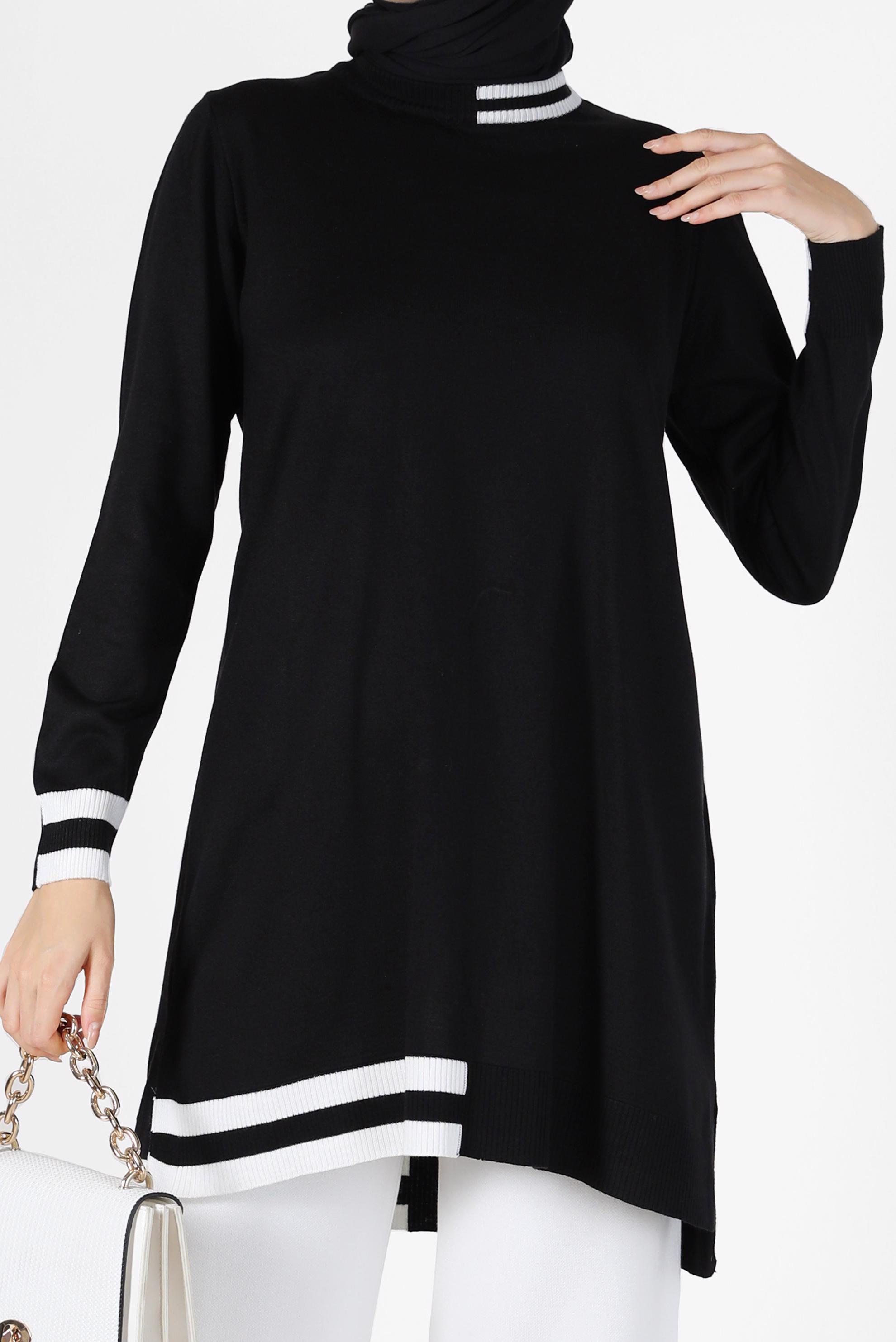 Vêtements hijab NOIR TUNIQUE MAILLE 2 COULEURS 42039